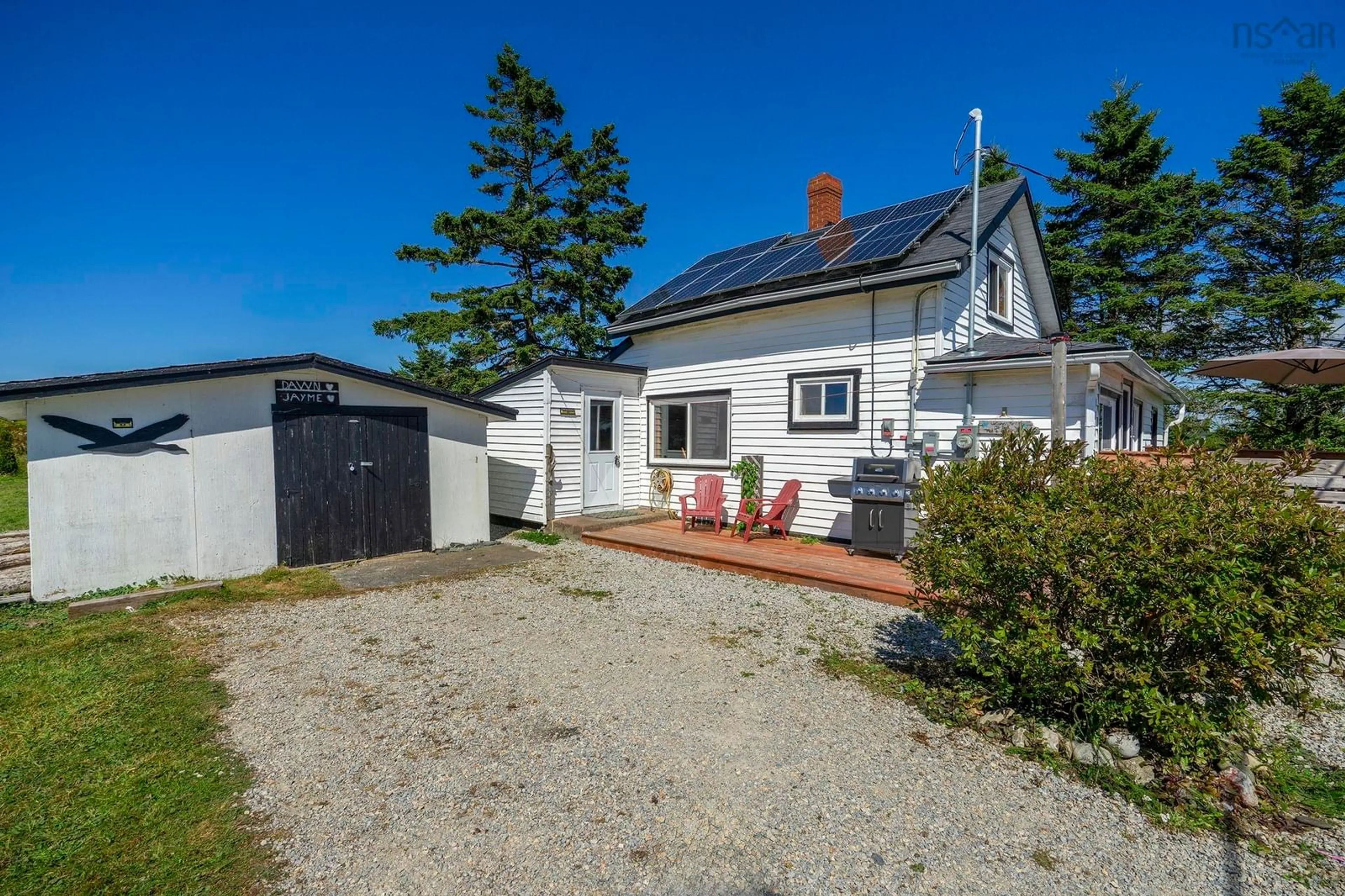 A pic from outside/outdoor area/front of a property/back of a property/a pic from drone, street for 1312 Chebogue Rd, Rockville Nova Scotia B5A 5G2