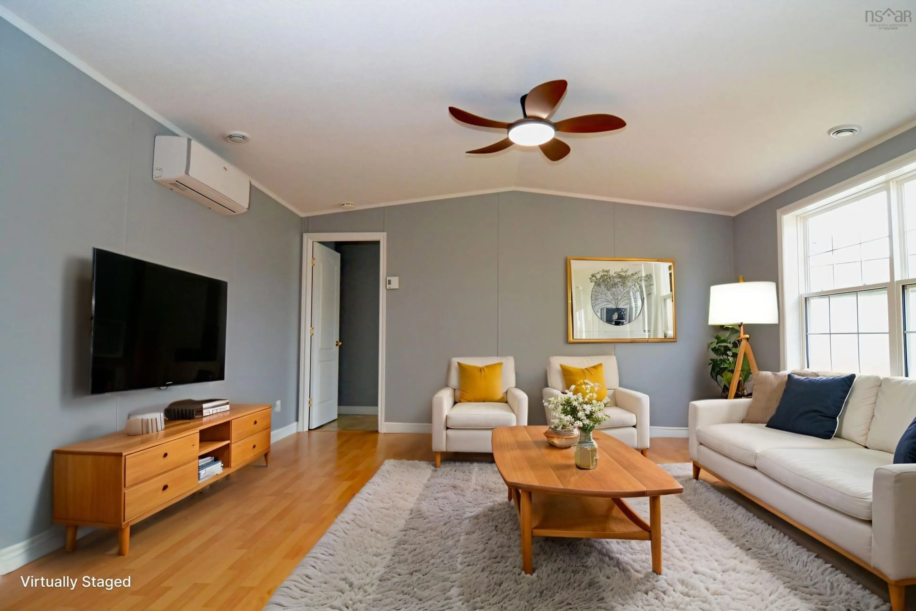 Living room with furniture, wood/laminate floor for 408 Kennedy Crt, Lower Sackville Nova Scotia B4C 2T4