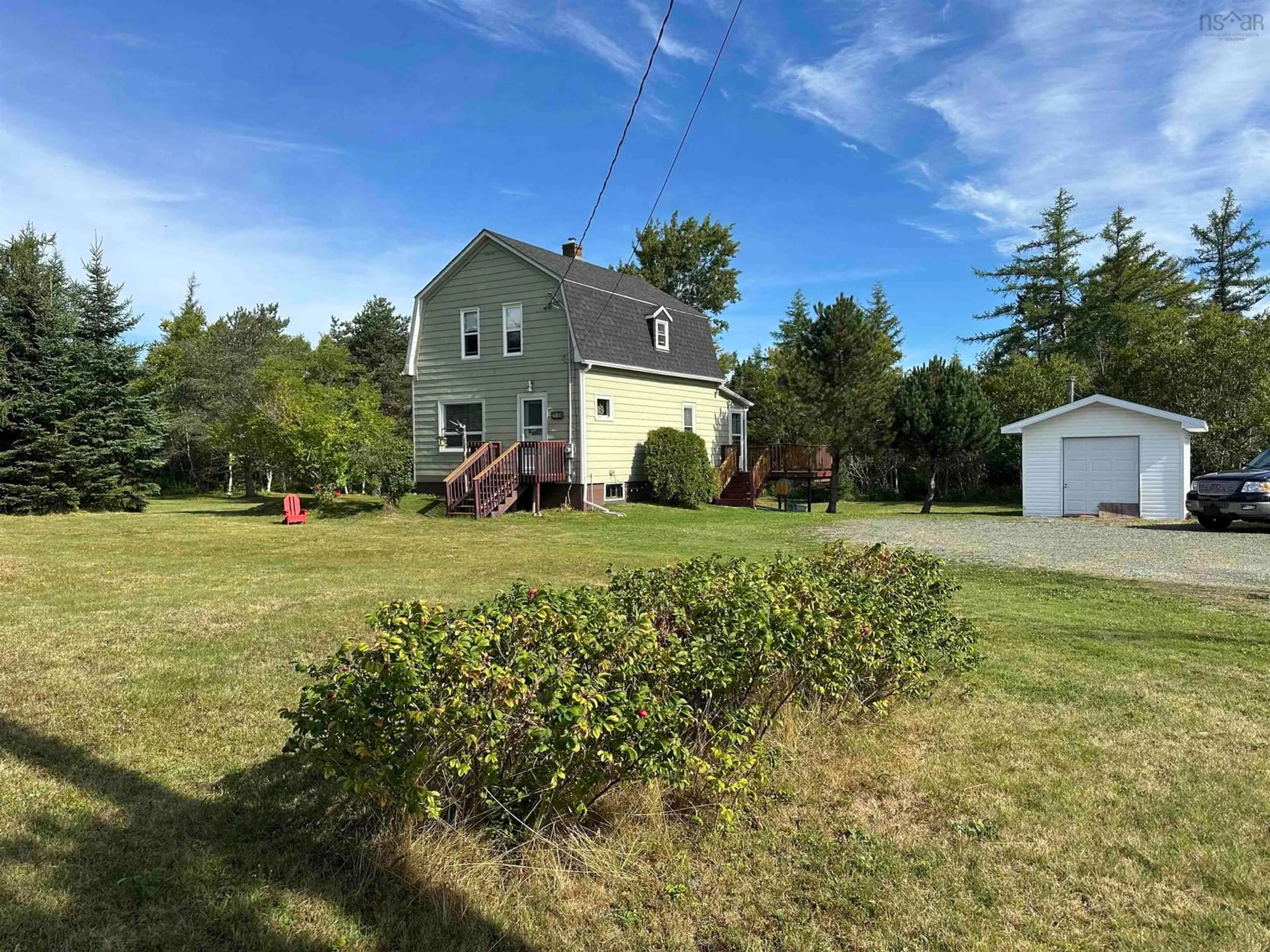 A pic from outside/outdoor area/front of a property/back of a property/a pic from drone, street for 2559 Highway 22, Mira Road Nova Scotia B1M 1B1