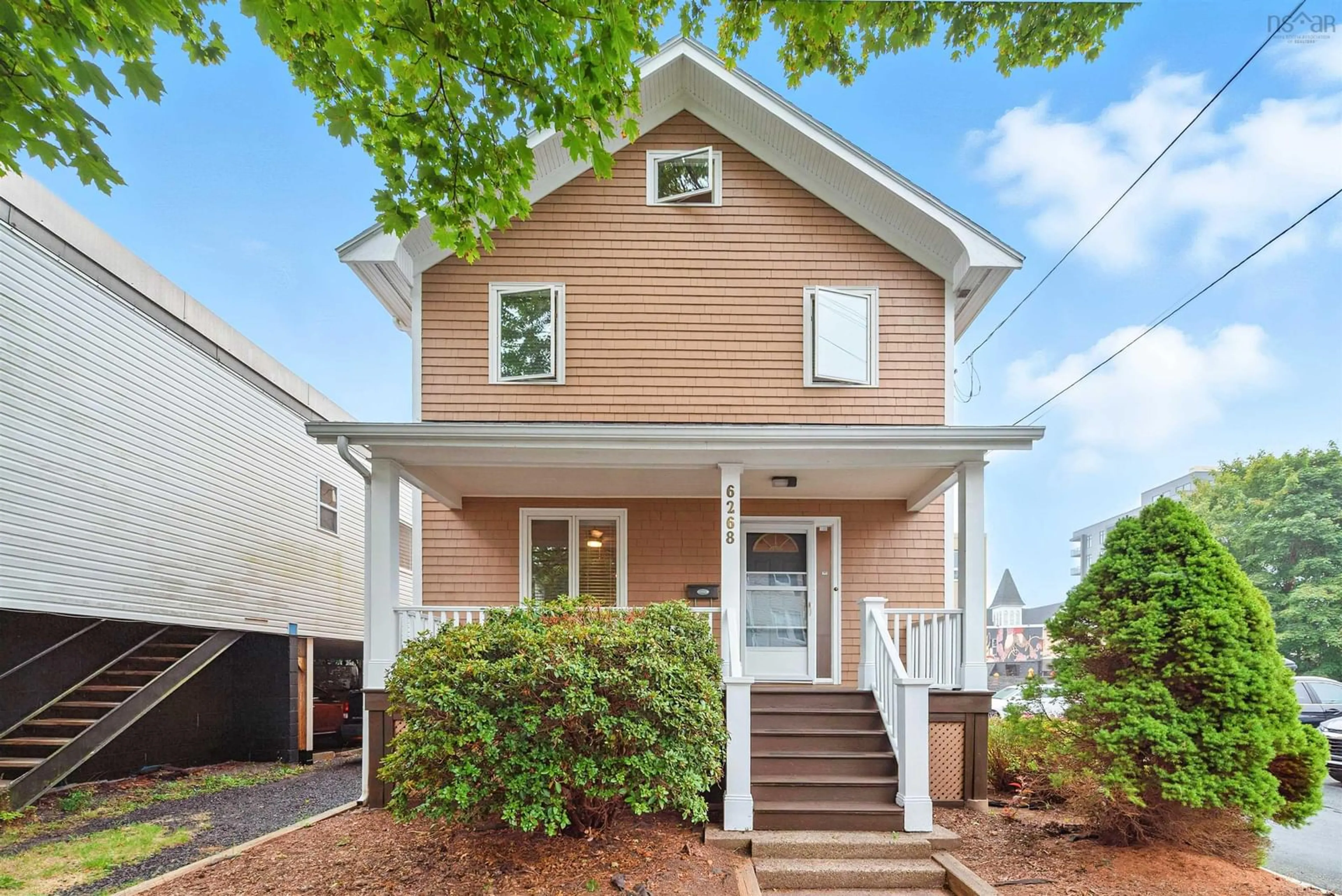 Home with vinyl exterior material, street for 6268 Yale St, Halifax Nova Scotia B3L 1E1