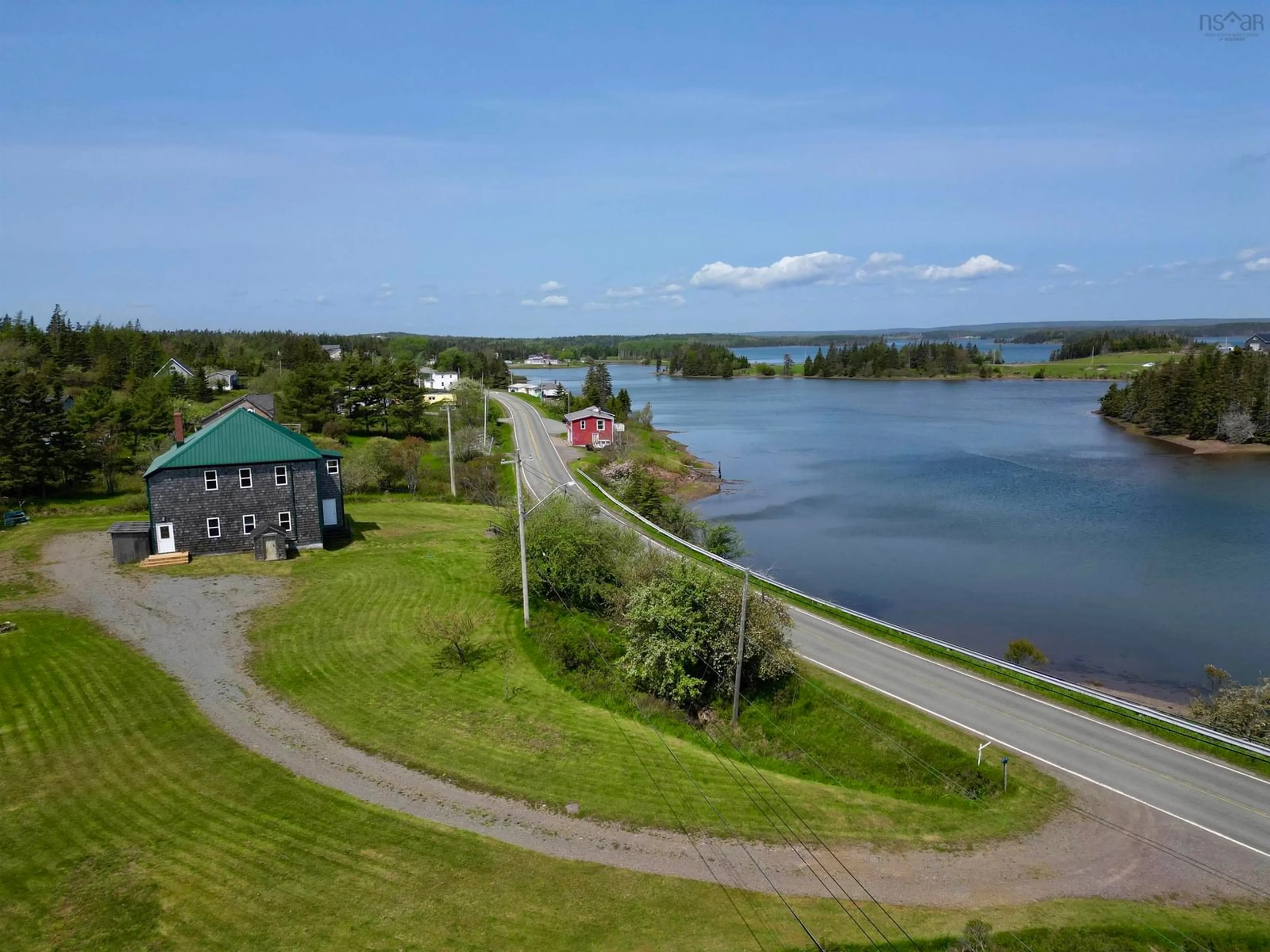 A pic from outside/outdoor area/front of a property/back of a property/a pic from drone, water/lake/river/ocean view for 2714 Highway 320, Poulamon Nova Scotia B0E 1K0