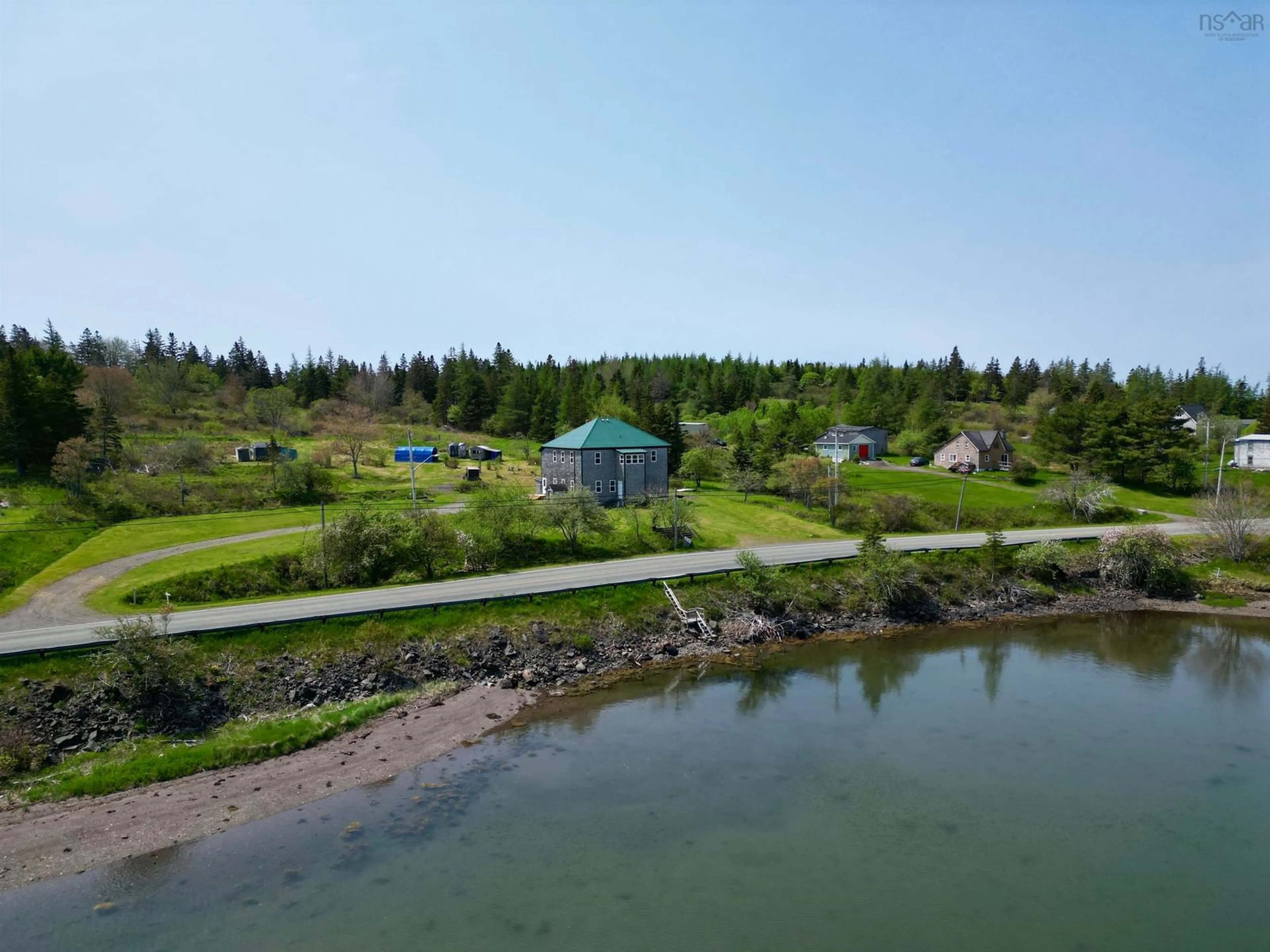 A pic from outside/outdoor area/front of a property/back of a property/a pic from drone, water/lake/river/ocean view for 2714 Highway 320, Poulamon Nova Scotia B0E 1K0