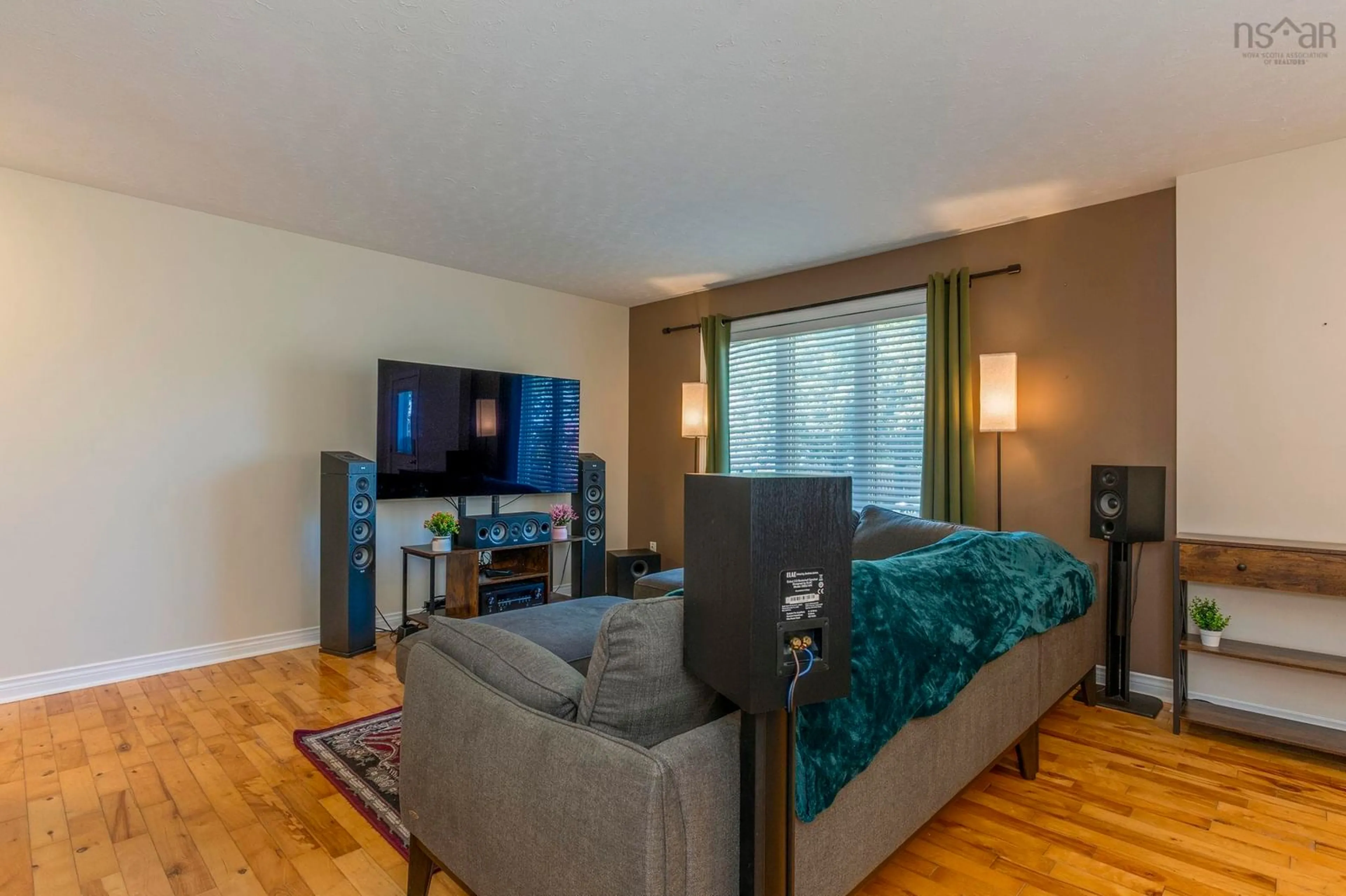 Living room with furniture, wood/laminate floor for 2 Sami Dr, Lower Sackville Nova Scotia B4C 3S2