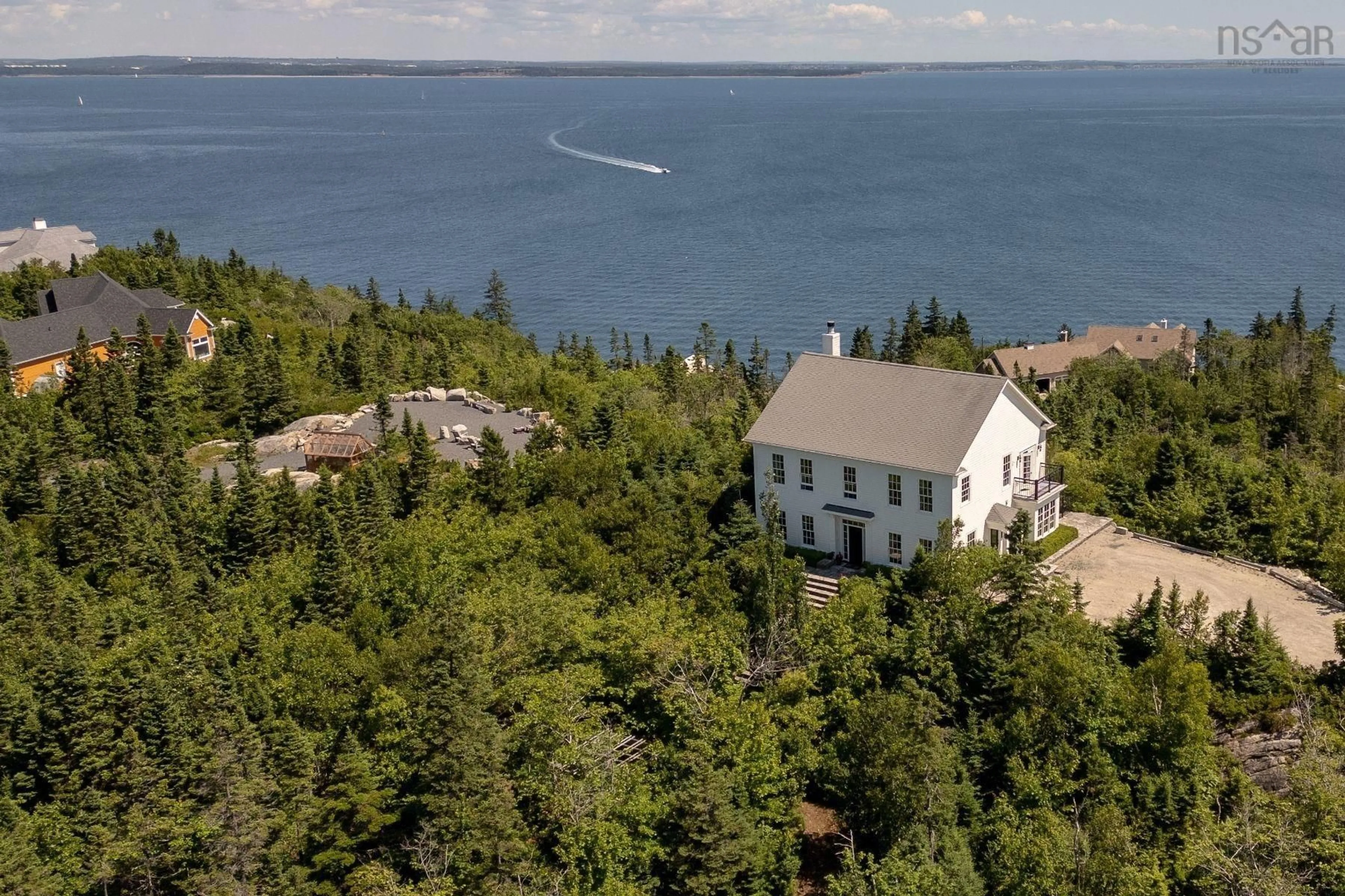 A pic from outside/outdoor area/front of a property/back of a property/a pic from drone, water/lake/river/ocean view for 10 & 21 Shipping Lane, Halibut Bay Nova Scotia B3V 1P6