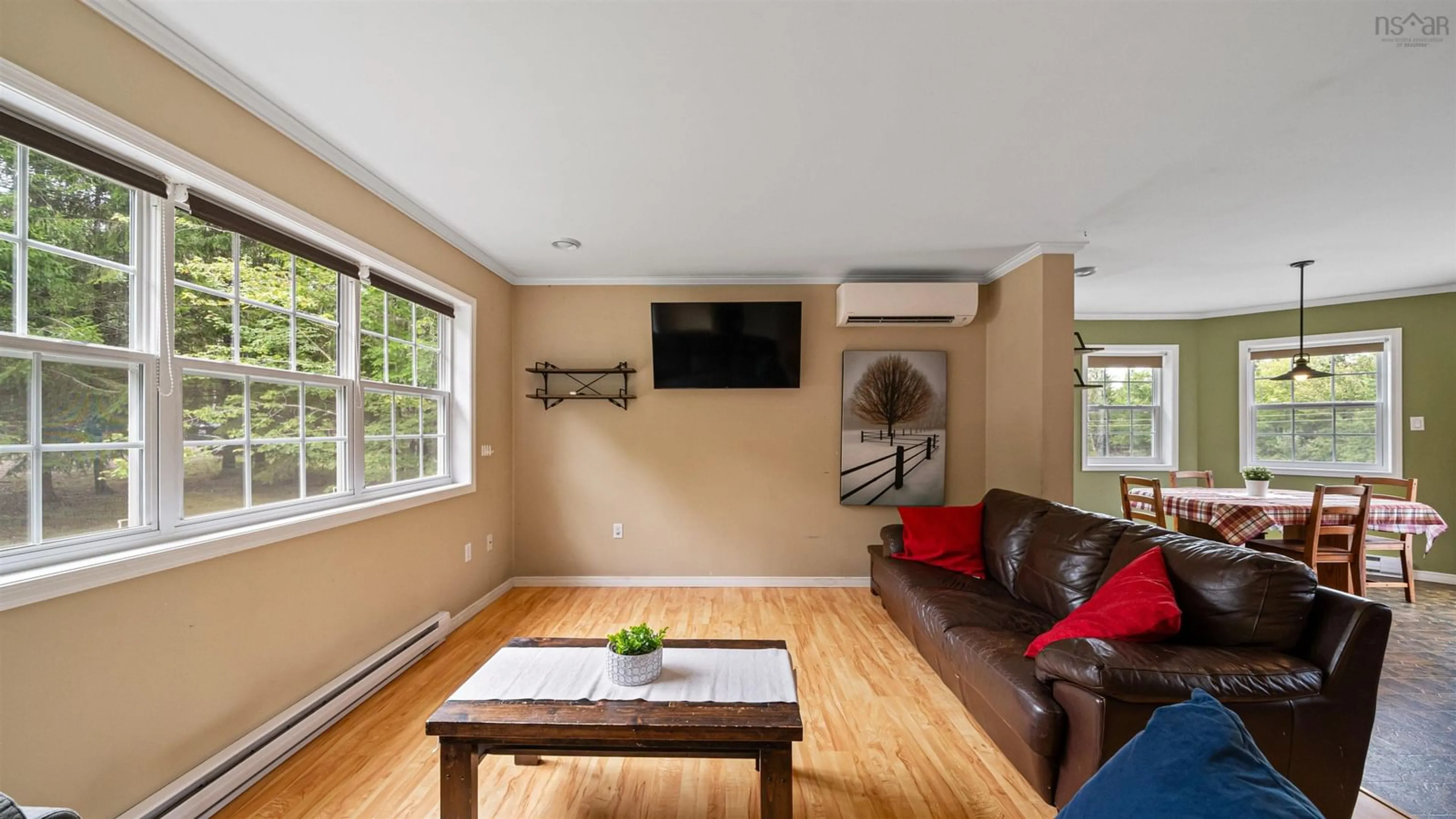 Living room with furniture, wood/laminate floor for 270 J. Ramsey Rd, Wittenburg Nova Scotia B0N 2J0