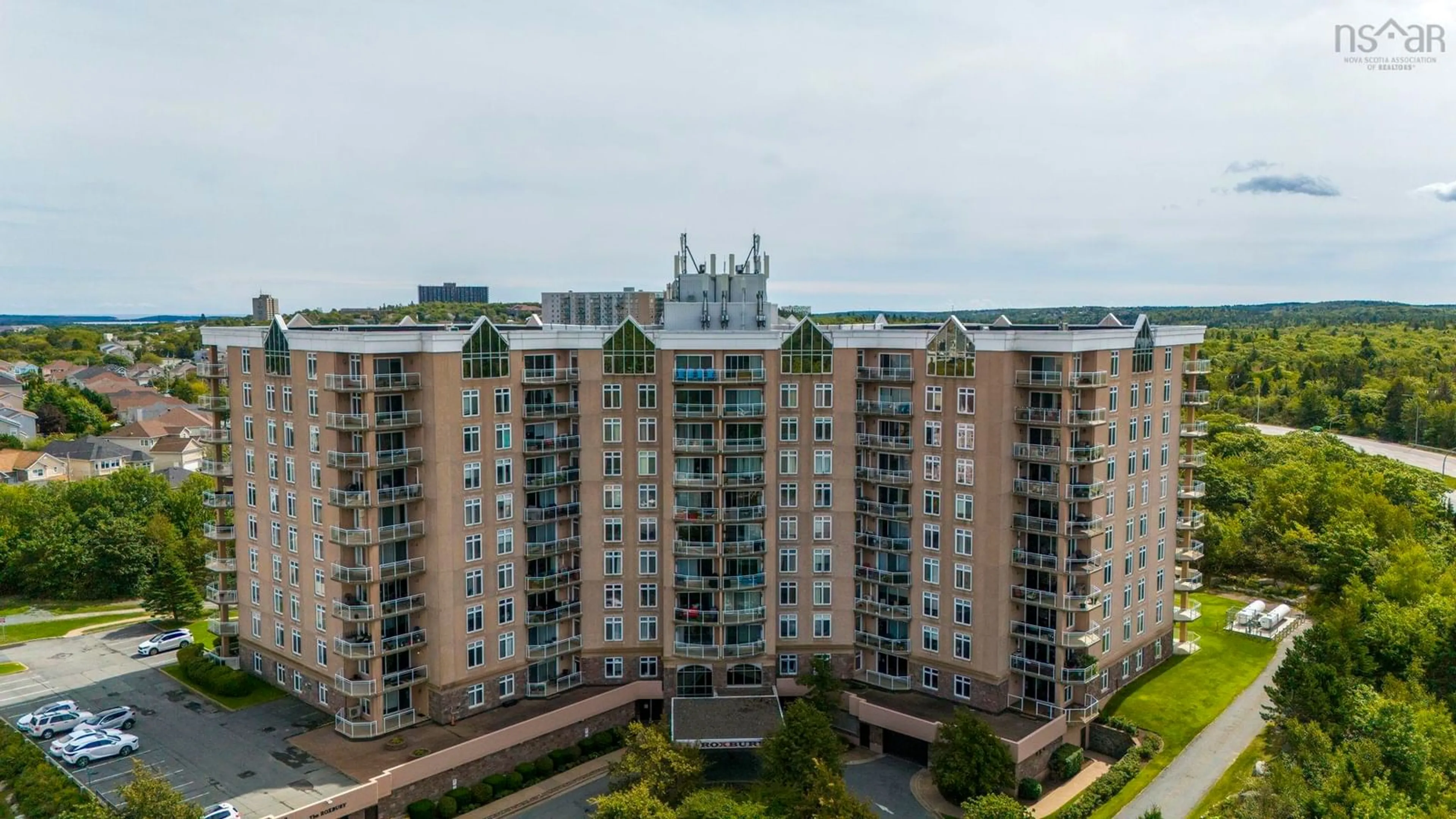 A pic from outside/outdoor area/front of a property/back of a property/a pic from drone, city buildings view from balcony for 202 Walter Havill Dr #210, Halifax Nova Scotia B3N 3M4