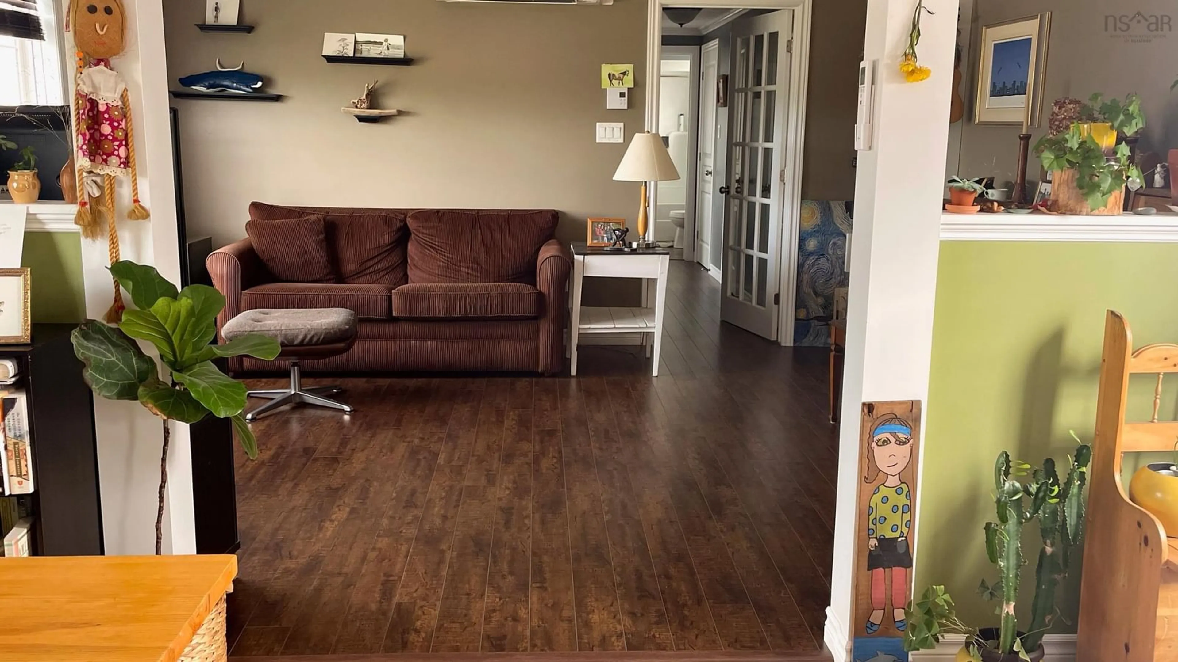 Living room with furniture, wood/laminate floor for 30 Red Maple Dr, Lower South River Nova Scotia B2G 0J5