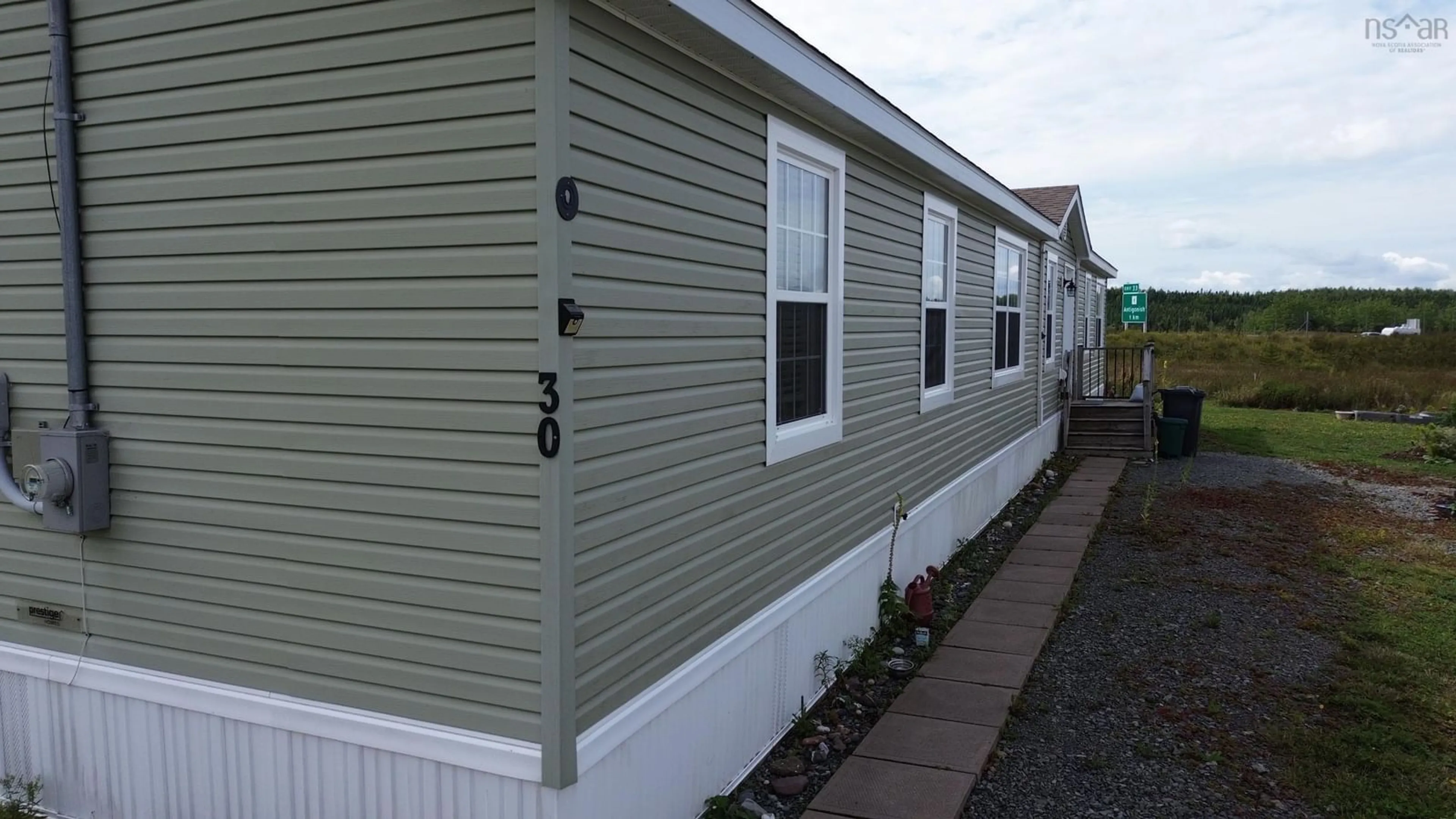 Home with vinyl exterior material, street for 30 Red Maple Dr, Lower South River Nova Scotia B2G 0J5