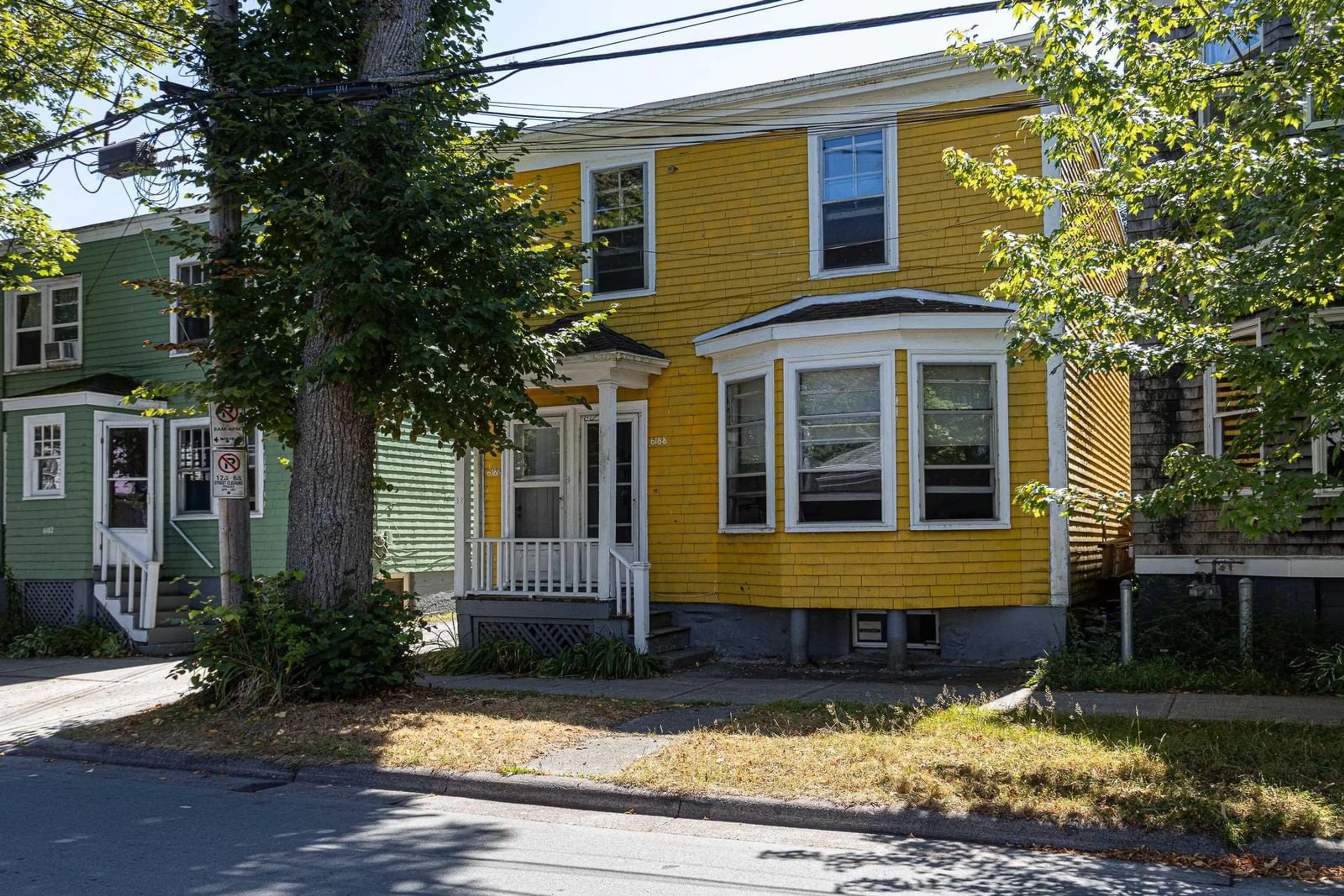 Home with vinyl exterior material, street for 6186/88 Allan St, Halifax Nova Scotia B3L 1G6