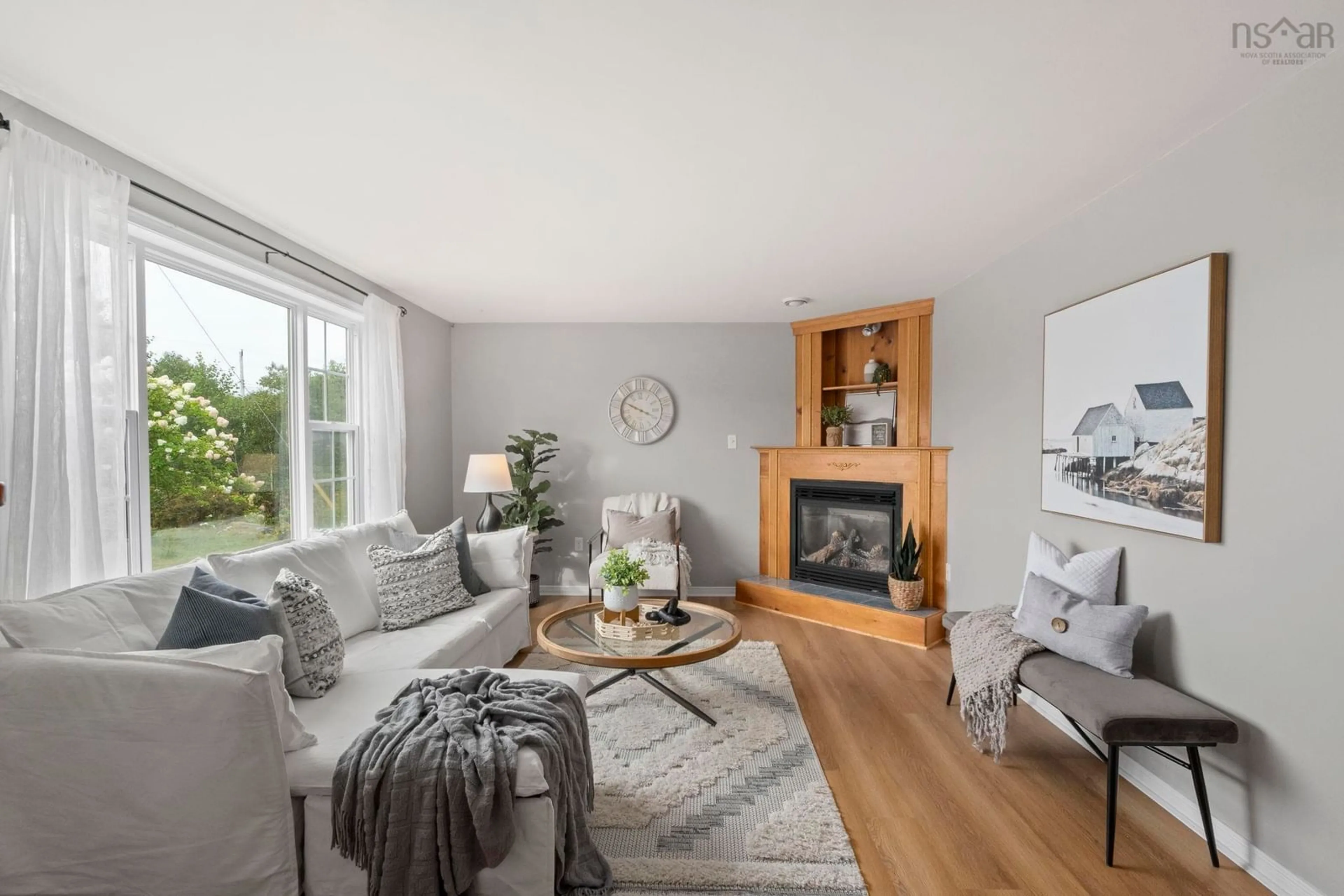 Living room with furniture, wood/laminate floor for 35 Kelly Dr, Williamswood Nova Scotia B3V 1E8