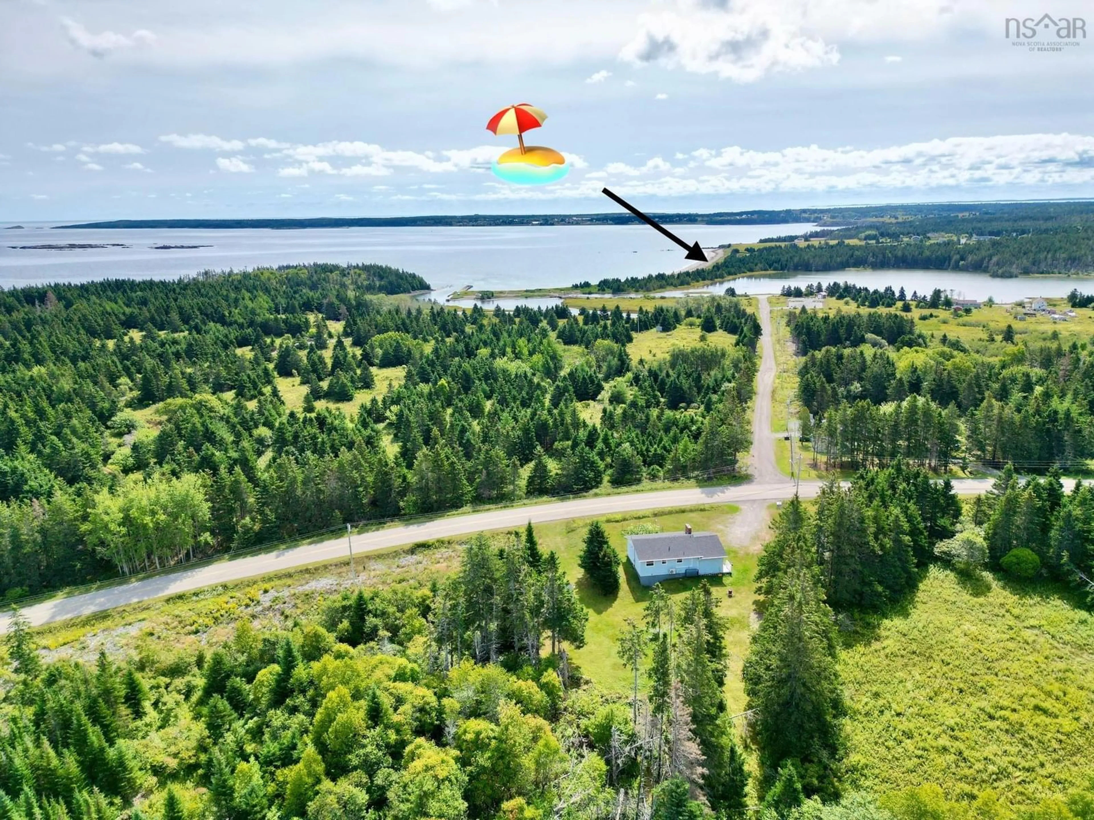A pic from outside/outdoor area/front of a property/back of a property/a pic from drone, water/lake/river/ocean view for 171 Rocky Bay Rd., Pondville Nova Scotia B0E 1K0
