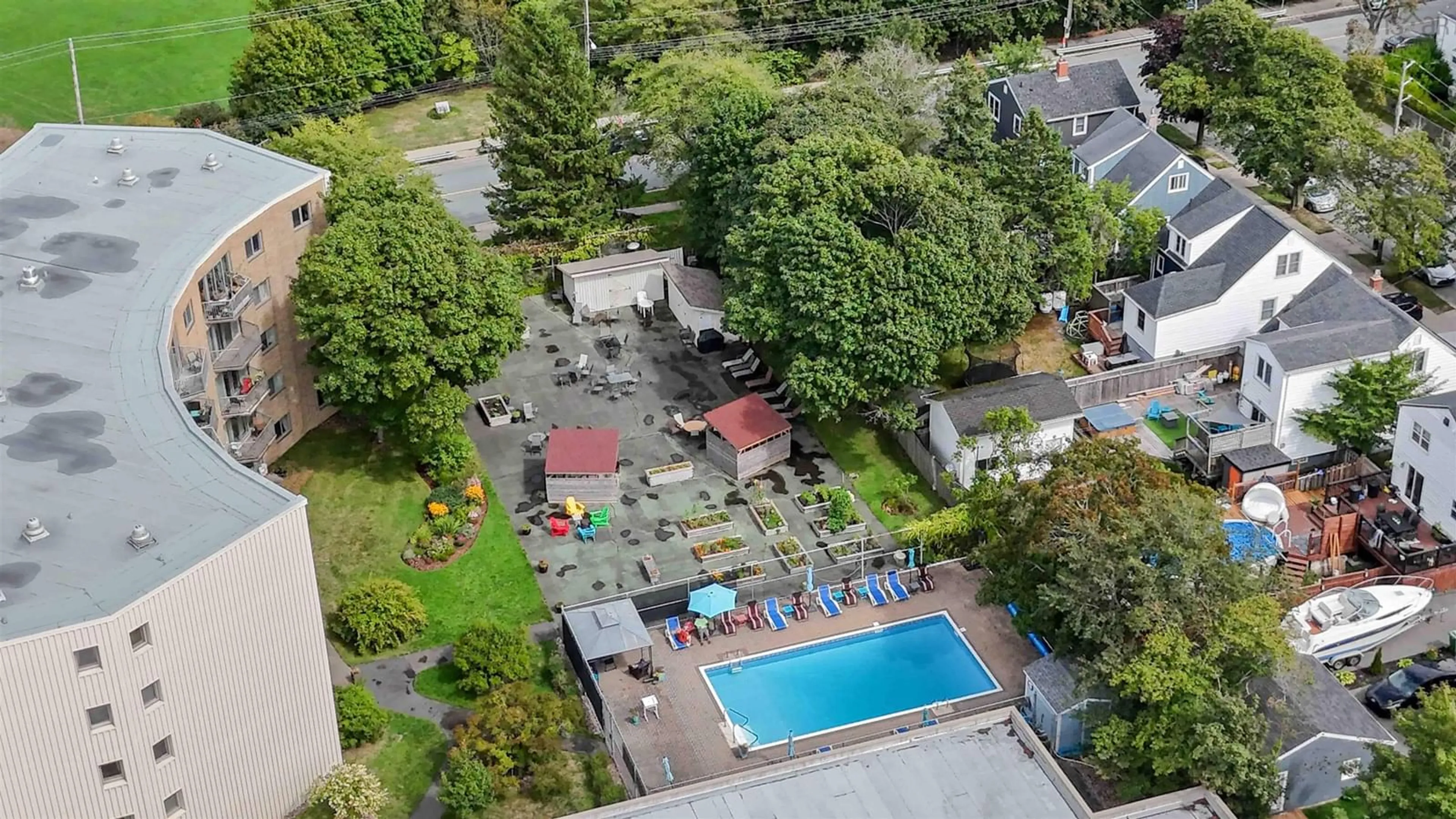 A pic from outside/outdoor area/front of a property/back of a property/a pic from drone, city buildings view from balcony for 5561 Heatherwood Crt #C308, Halifax Peninsula Nova Scotia B3K 5N7