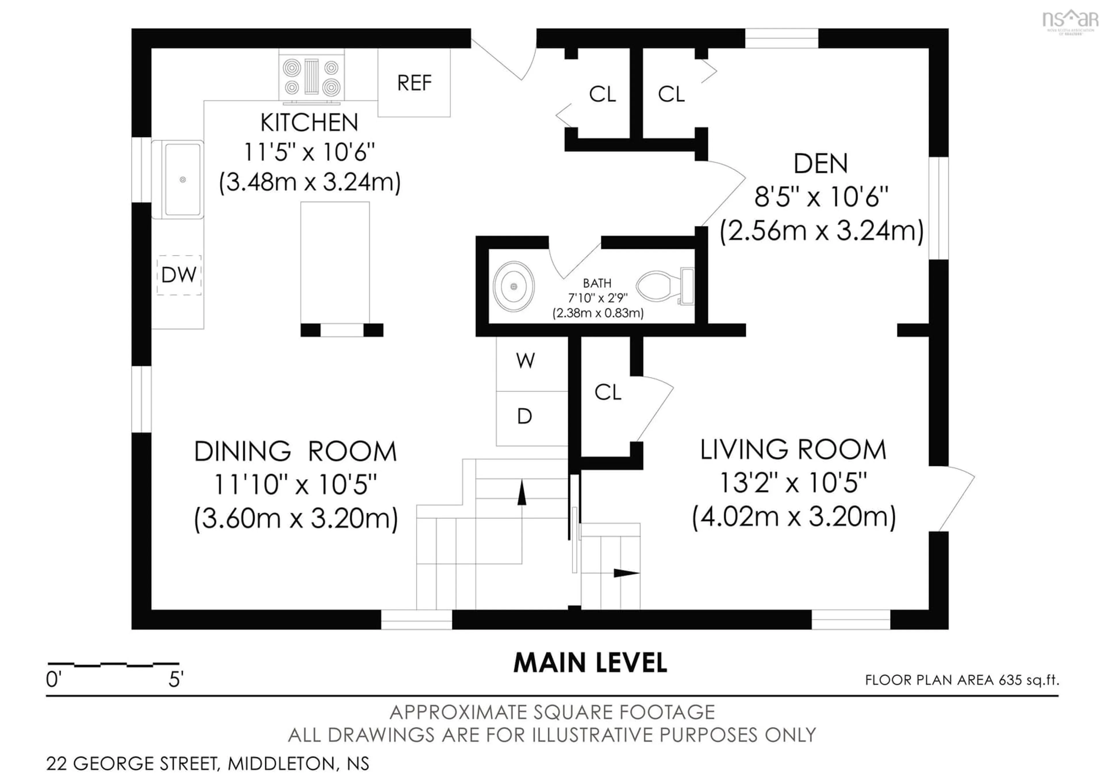 Floor plan for 22 George St, Middleton Nova Scotia B0S 1P0