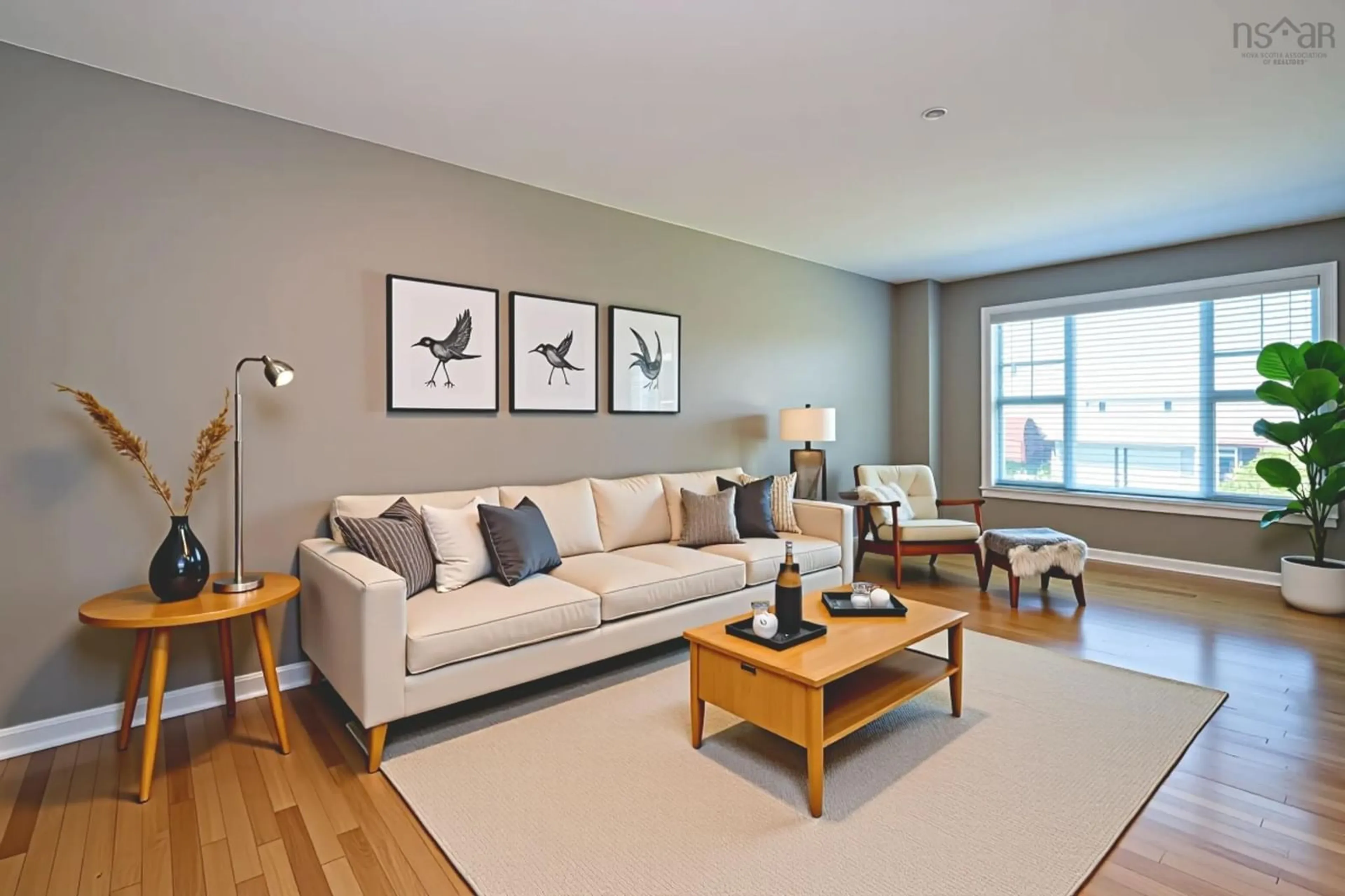 Living room with furniture, wood/laminate floor for 7 Collingwood Crt, Dartmouth Nova Scotia B2W 0G4