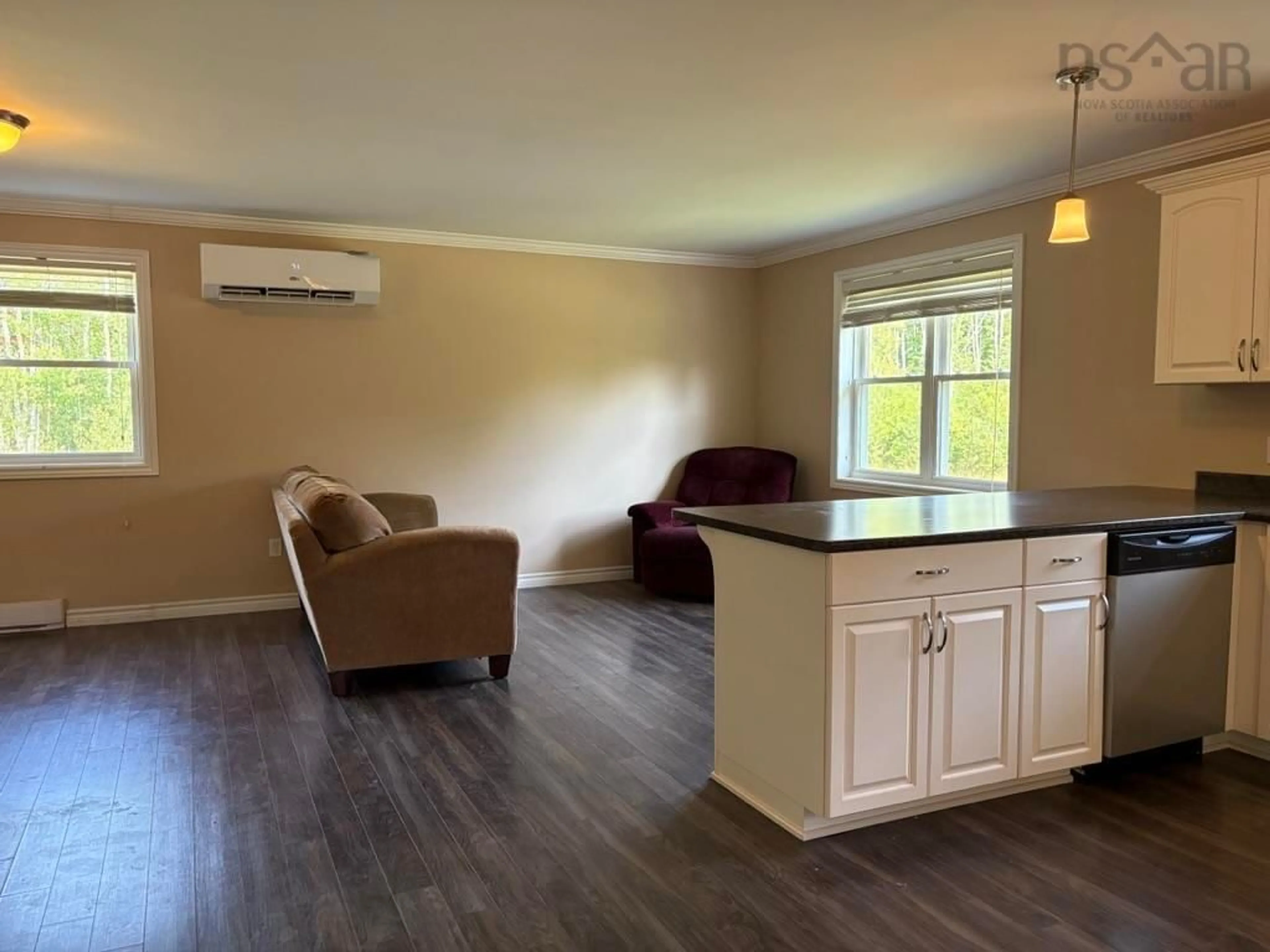 Living room with furniture, wood/laminate floor for 573 Durham Road, Rogers Hill Nova Scotia B2H 1B1