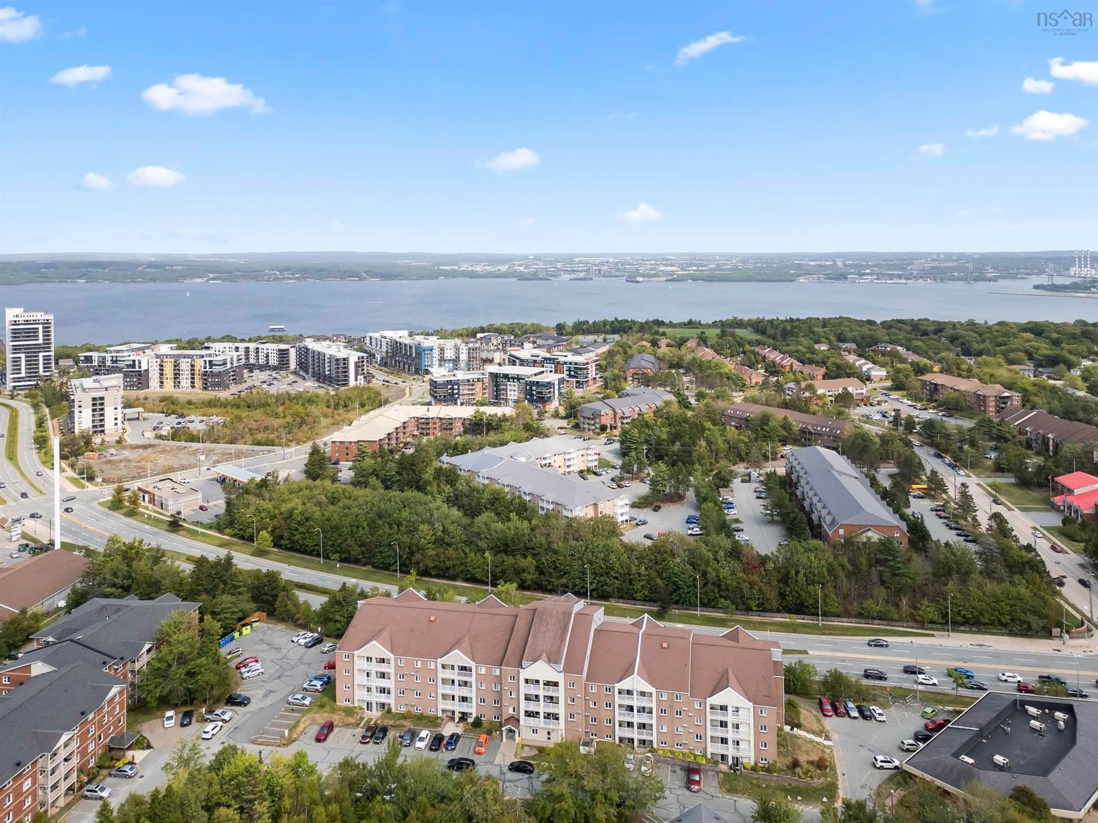 A pic from outside/outdoor area/front of a property/back of a property/a pic from drone, water/lake/river/ocean view for 15 Langbrae Dr #412, Halifax Nova Scotia B3M 3W5