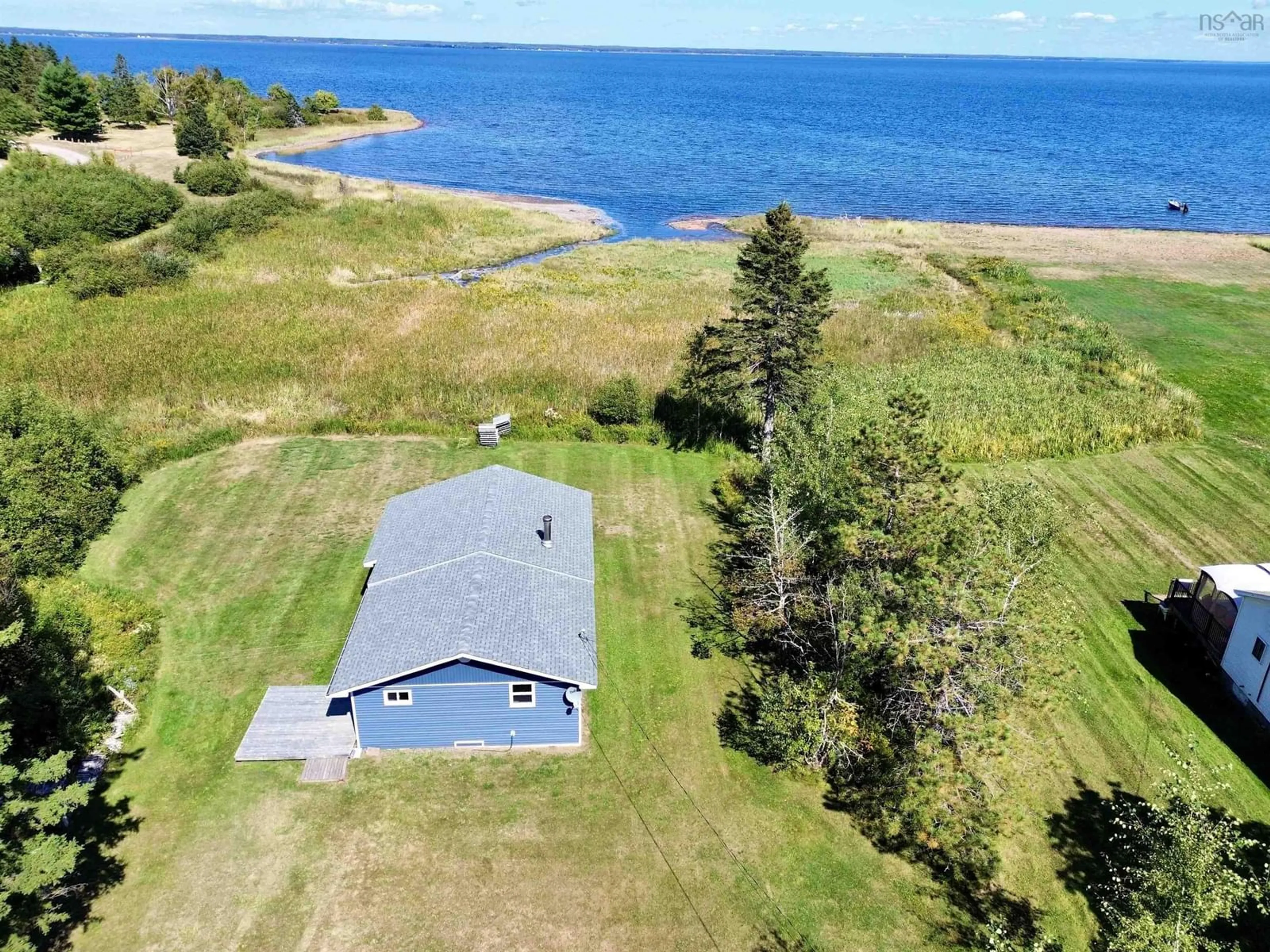 A pic from outside/outdoor area/front of a property/back of a property/a pic from drone, water/lake/river/ocean view for 43 Seagull Lane, Tidnish Cross Roads Nova Scotia B4H 3X9