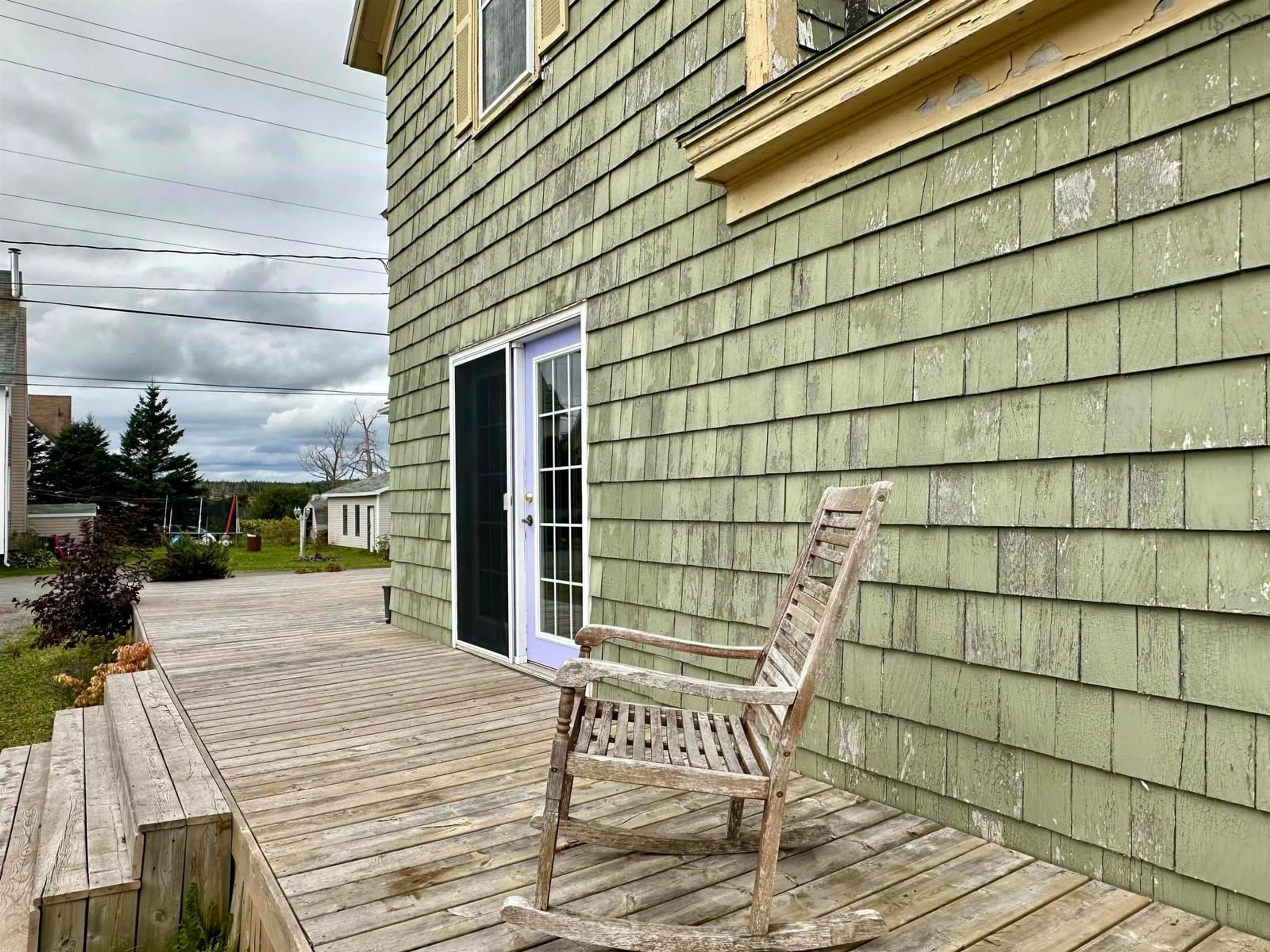 Patio, water/lake/river/ocean view for 24 Upper Warren St, Louisbourg Nova Scotia B1C 1M8