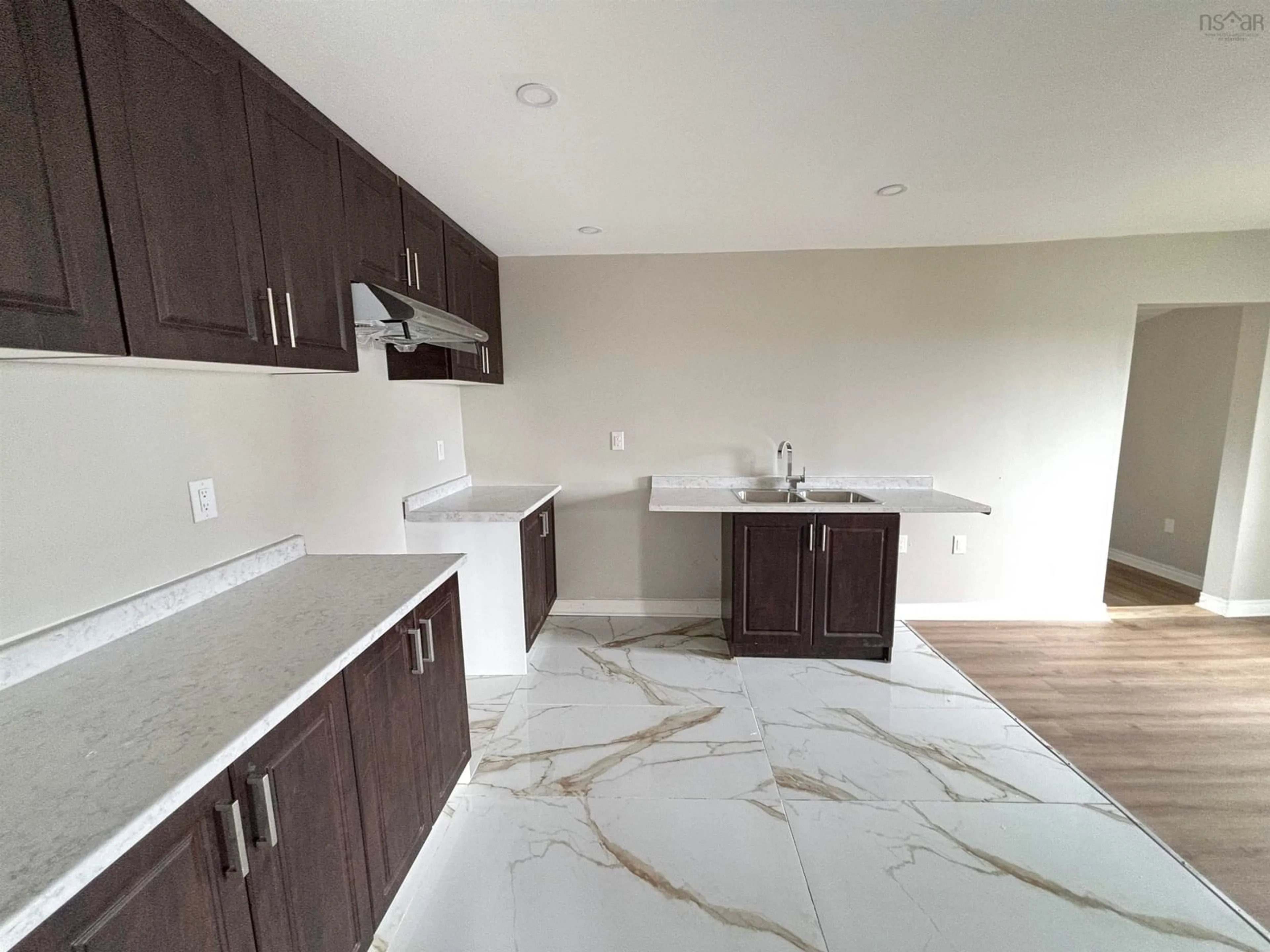 Open concept kitchen, ceramic/tile floor for 51 Second St, Glace Bay Nova Scotia B1P 4E7