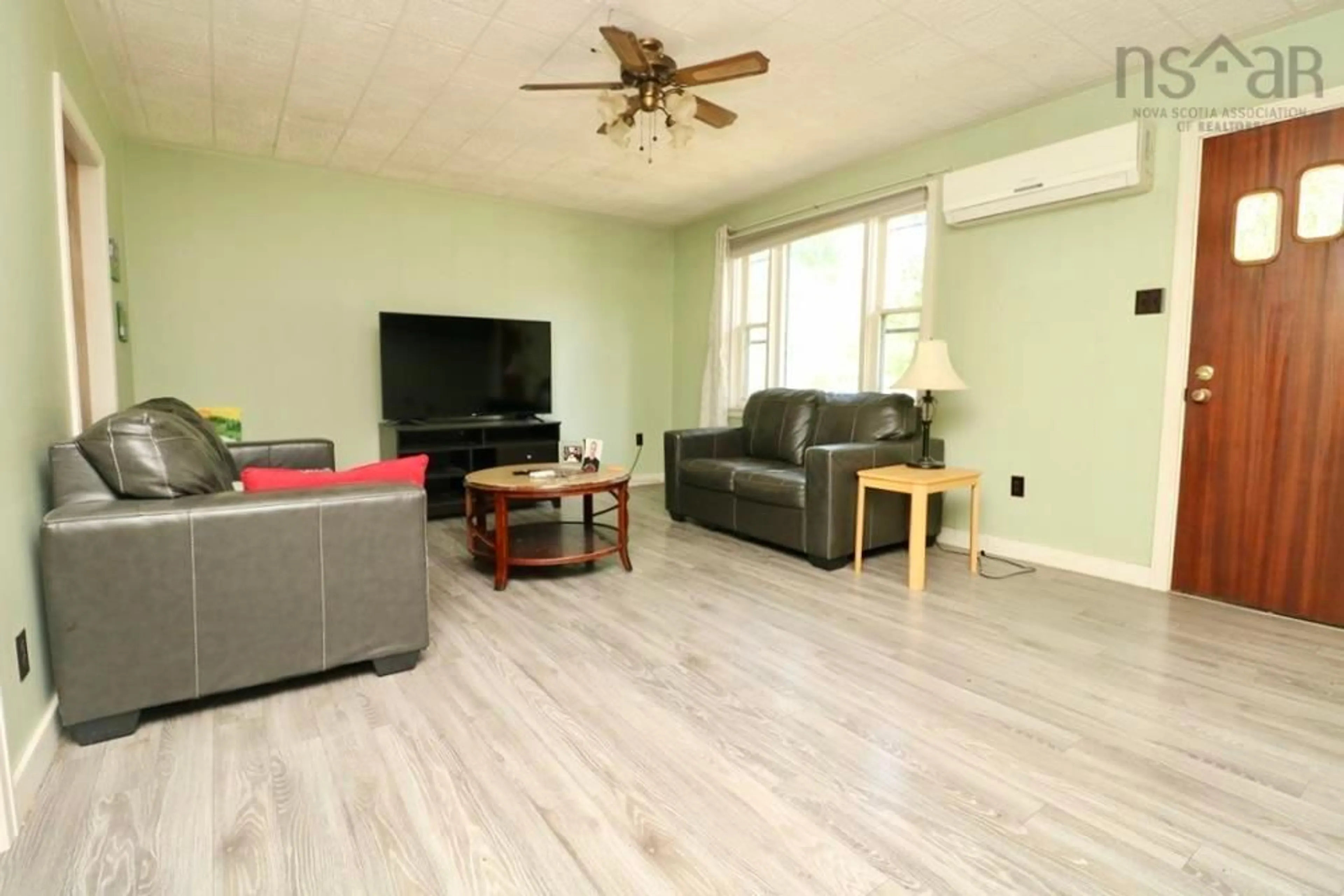 Living room with furniture, wood/laminate floor for 19 Highway 215, Newport Corner Nova Scotia B0N 1L0