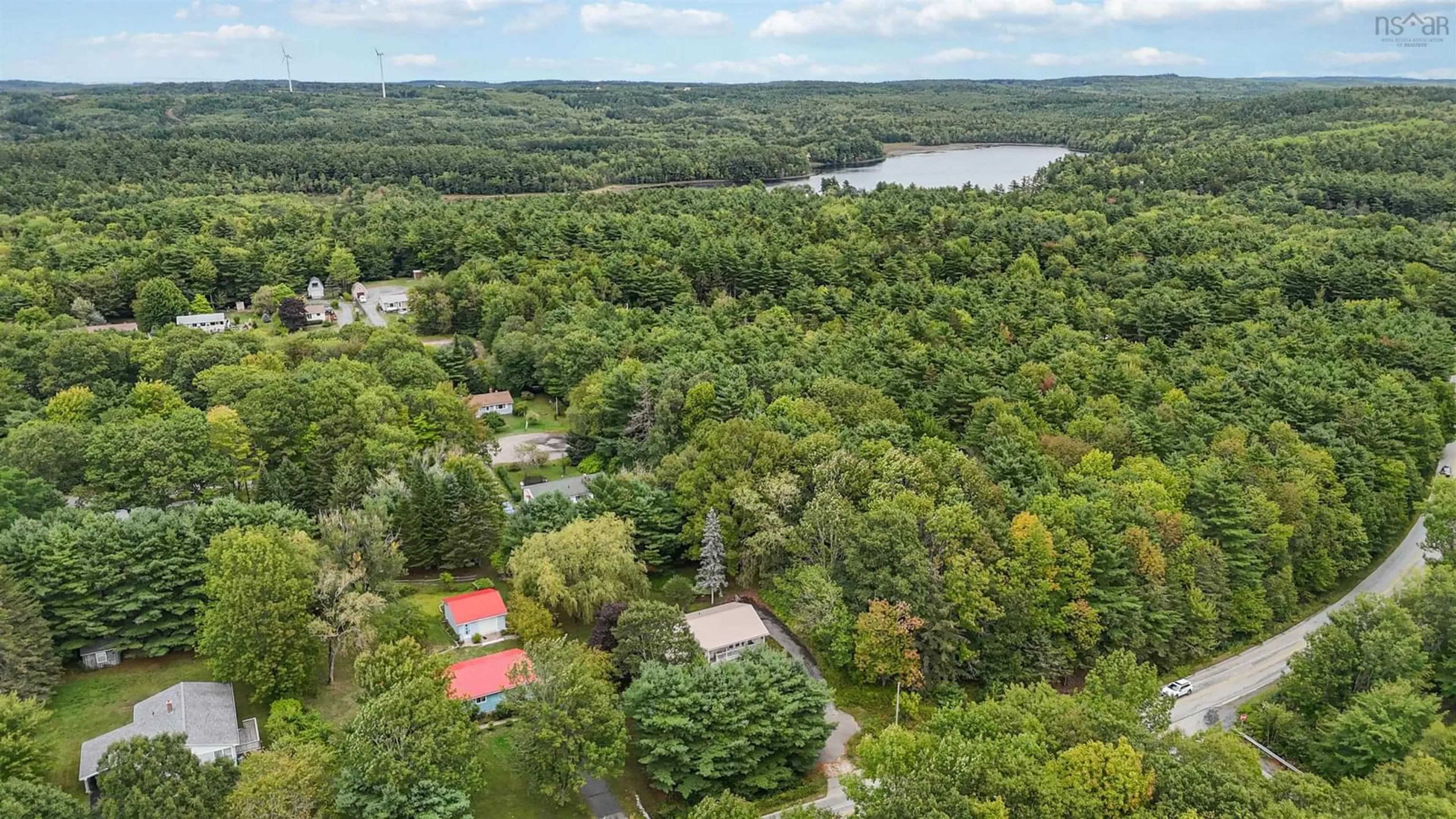 A pic from outside/outdoor area/front of a property/back of a property/a pic from drone, forest/trees view for 446 Oakhill Rd, Oakhill Nova Scotia B4V 0C8