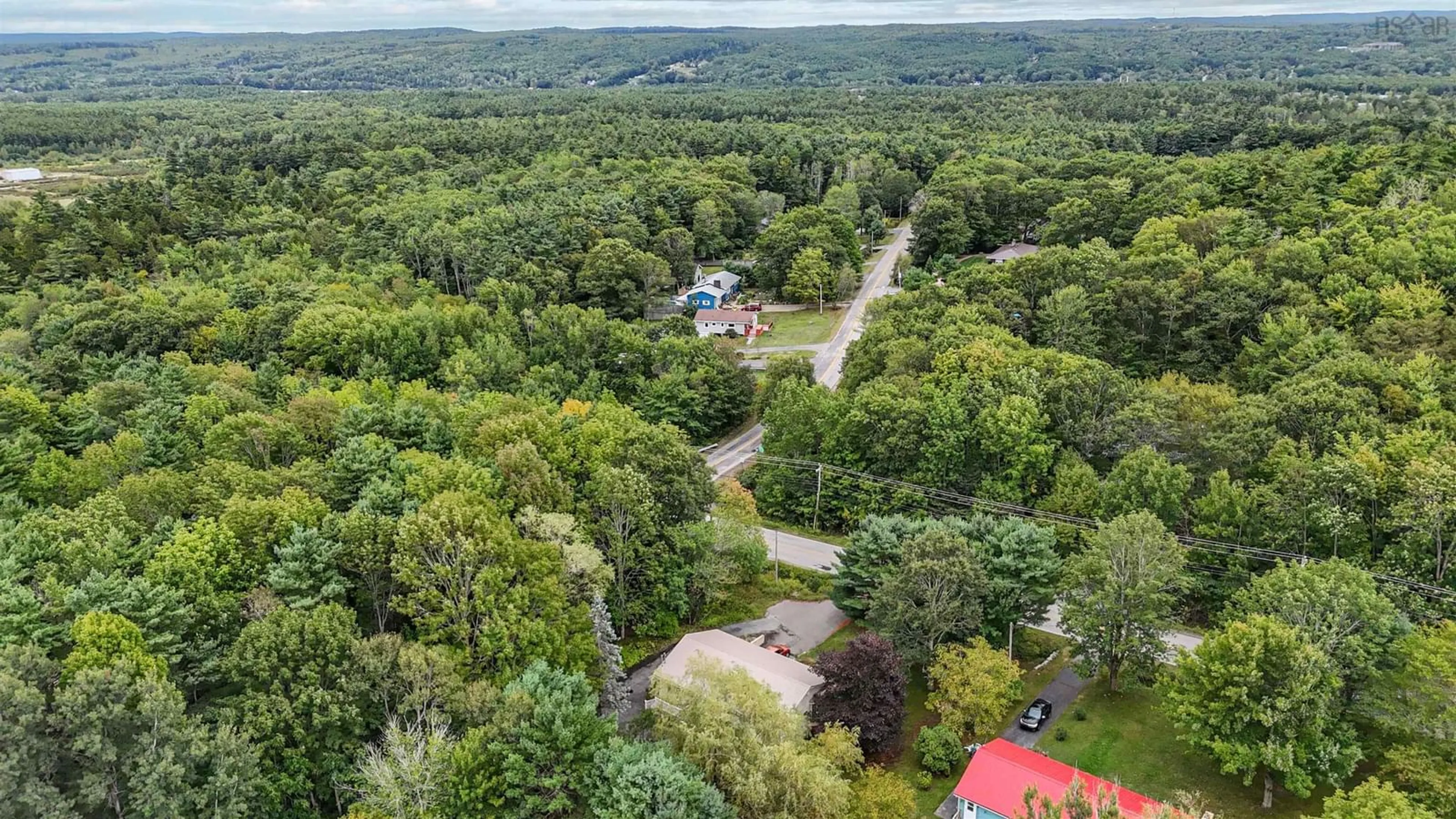 A pic from outside/outdoor area/front of a property/back of a property/a pic from drone, forest/trees view for 446 Oakhill Rd, Oakhill Nova Scotia B4V 0C8