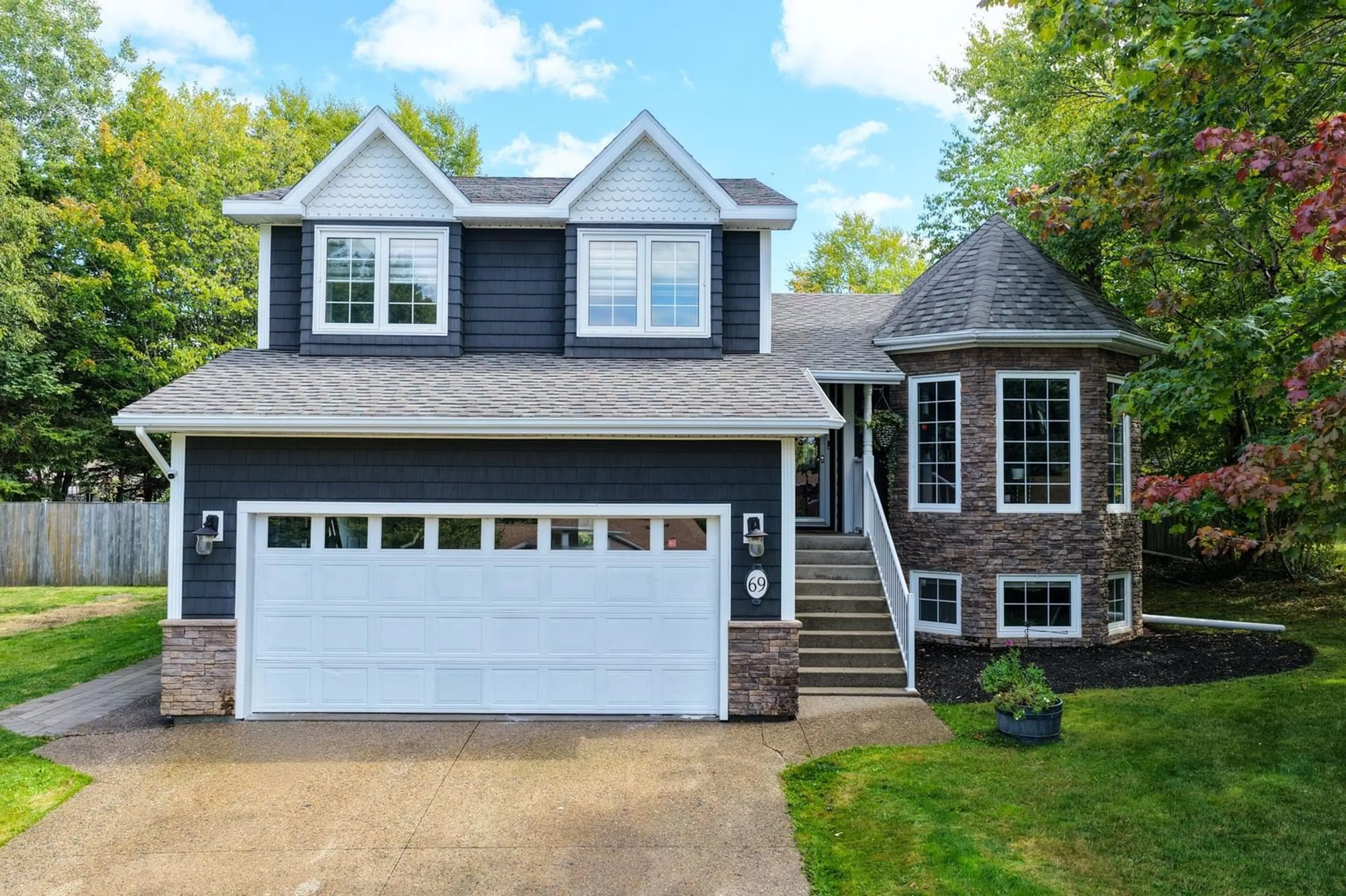 Home with vinyl exterior material, street for 69 Silverwood Dr, Sydney Nova Scotia B1S 2Z9