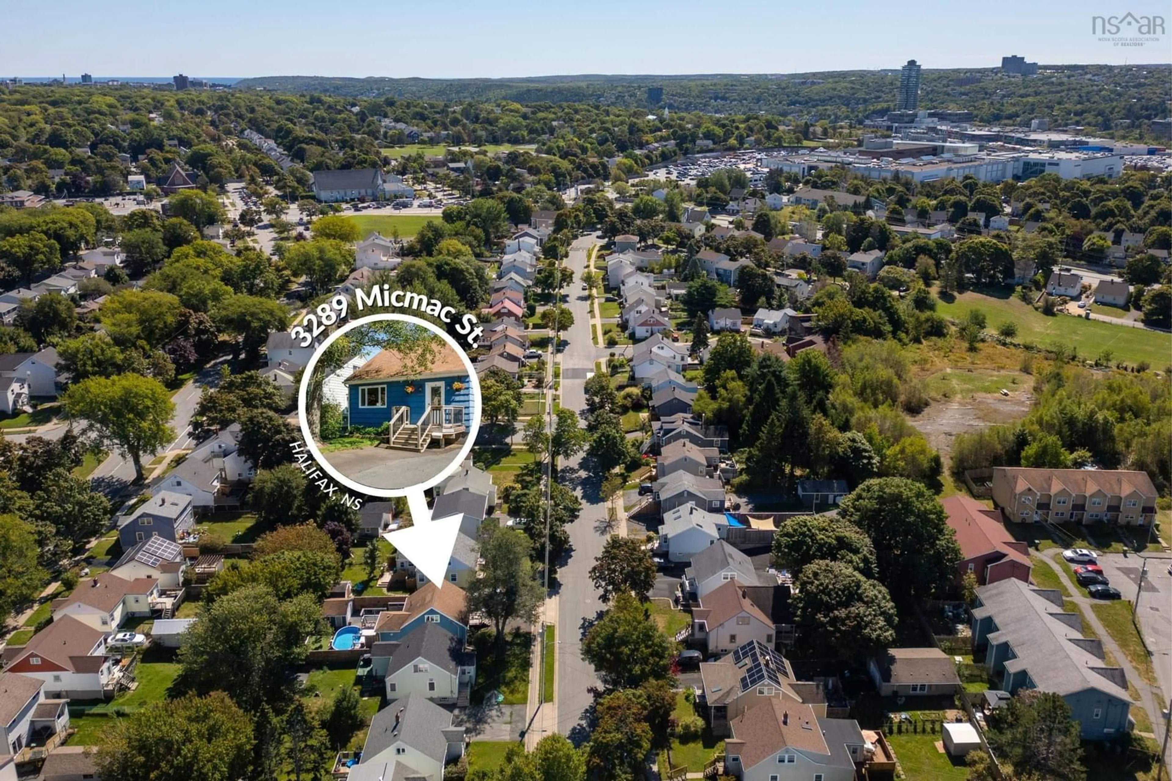 A pic from outside/outdoor area/front of a property/back of a property/a pic from drone, water/lake/river/ocean view for 3289 Micmac St, Halifax Nova Scotia B3L 3W6