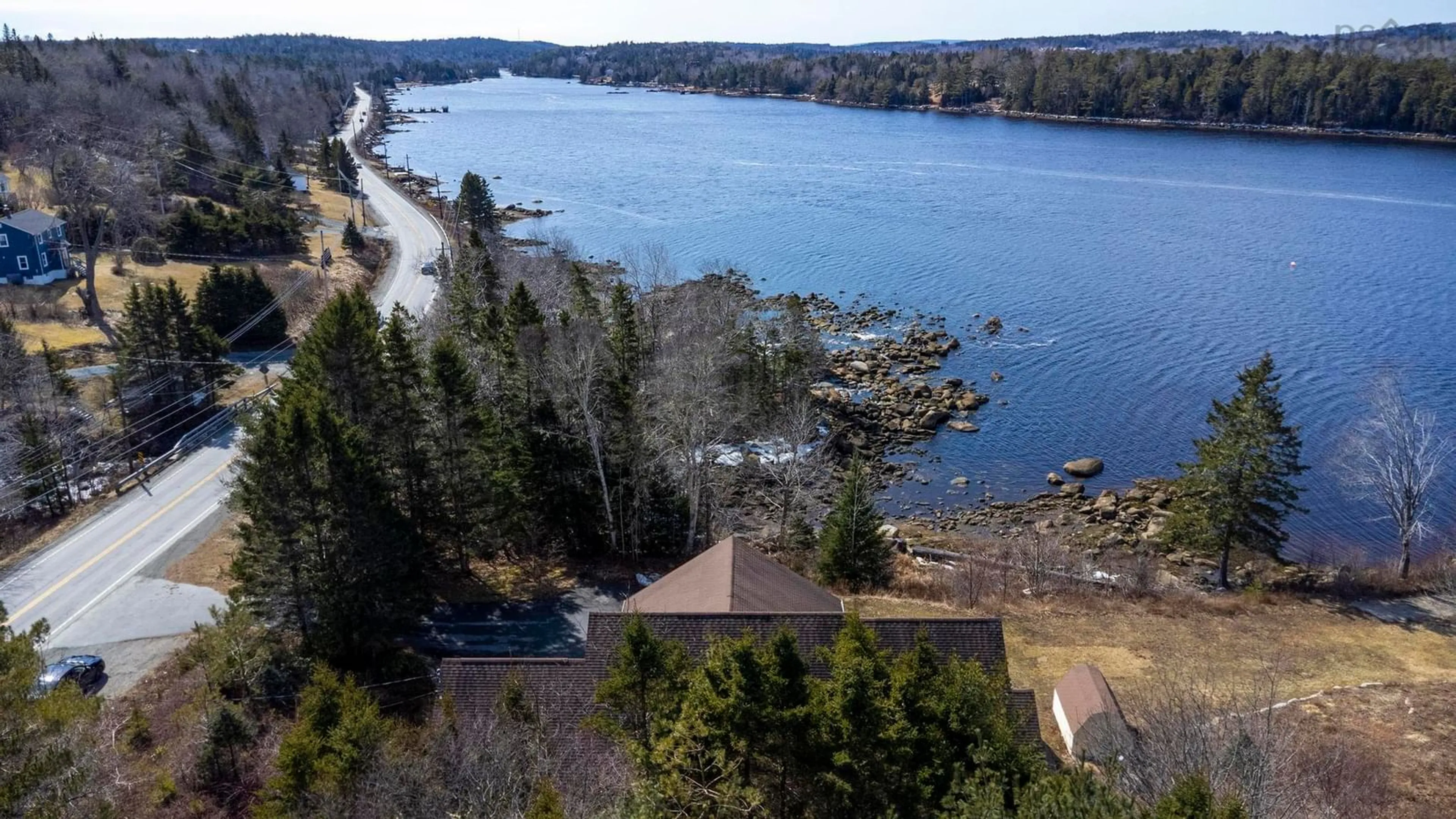 A pic from outside/outdoor area/front of a property/back of a property/a pic from drone, water/lake/river/ocean view for 13434 Peggys Cove Rd, Upper Tantallon Nova Scotia B3Z 2J2