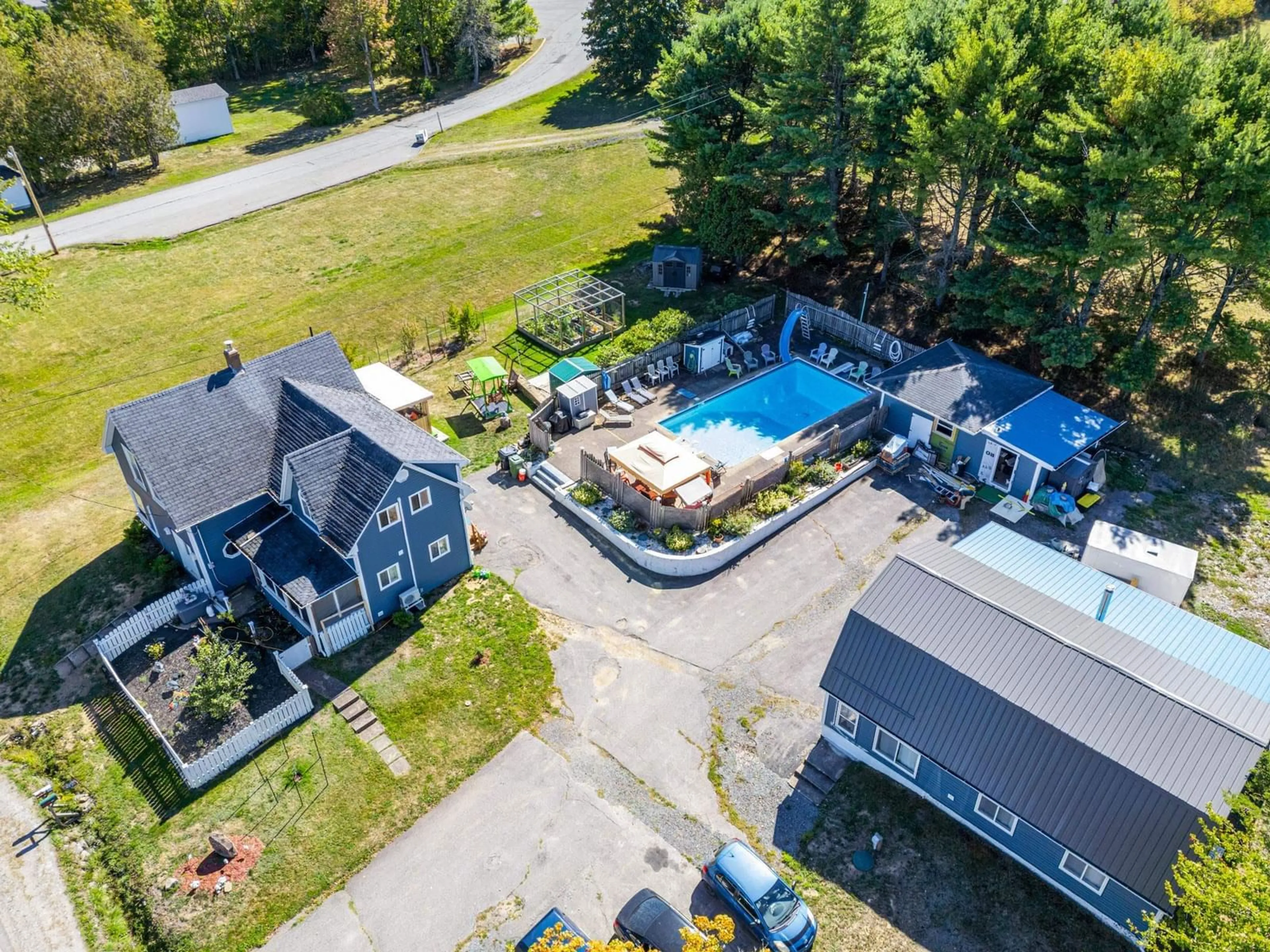 A pic from outside/outdoor area/front of a property/back of a property/a pic from drone, street for 4935 & 4935 Unit B Highway 10, New Germany Nova Scotia B0R 1E0