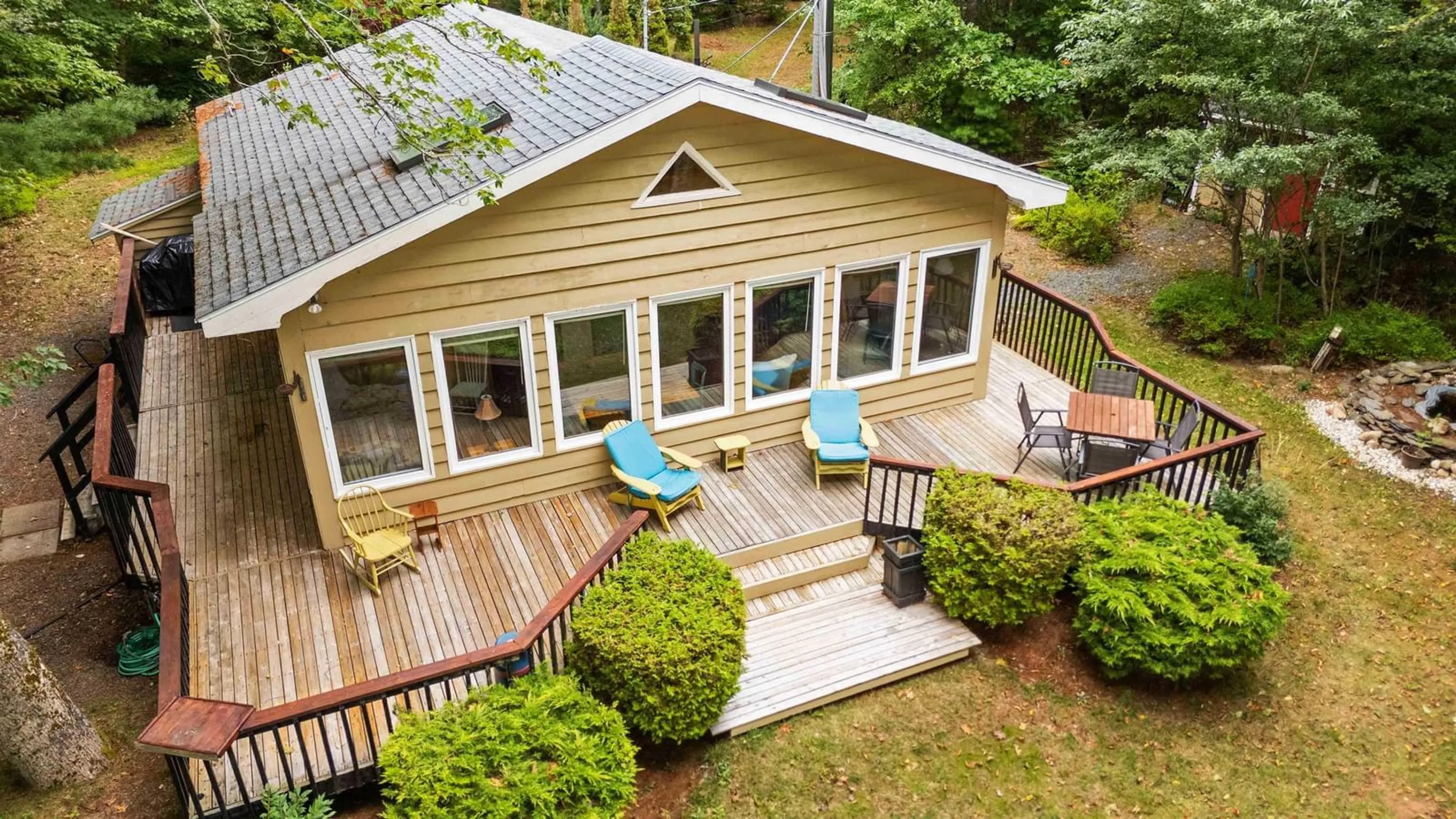 A pic from outside/outdoor area/front of a property/back of a property/a pic from drone, water/lake/river/ocean view for 11 Lakeview Circle Exten, Conquerall Mills Nova Scotia B4V 6B1