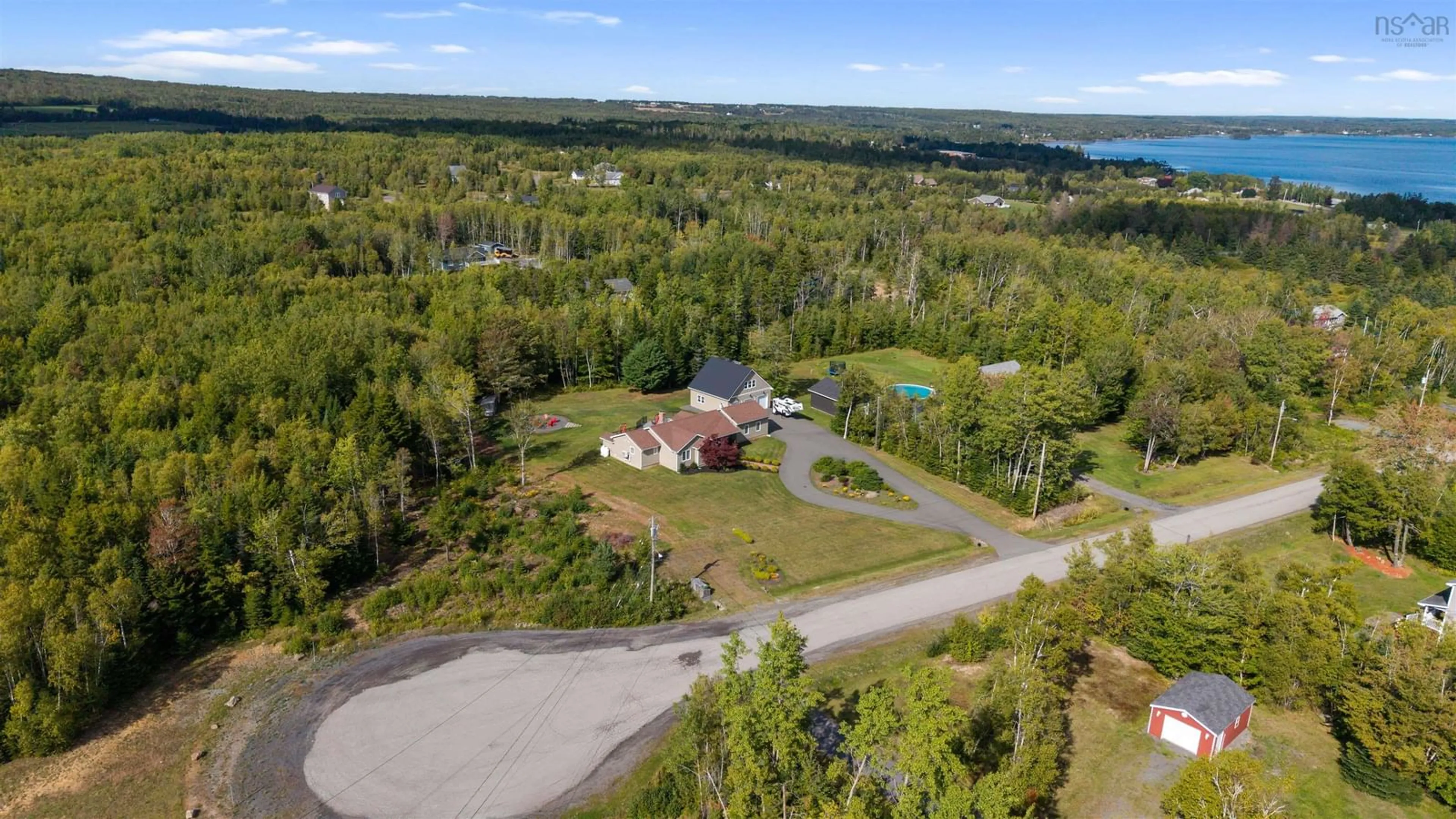 A pic from outside/outdoor area/front of a property/back of a property/a pic from drone, water/lake/river/ocean view for 142 Pleasant Dr, Lyons Brook Nova Scotia B0K 1H0