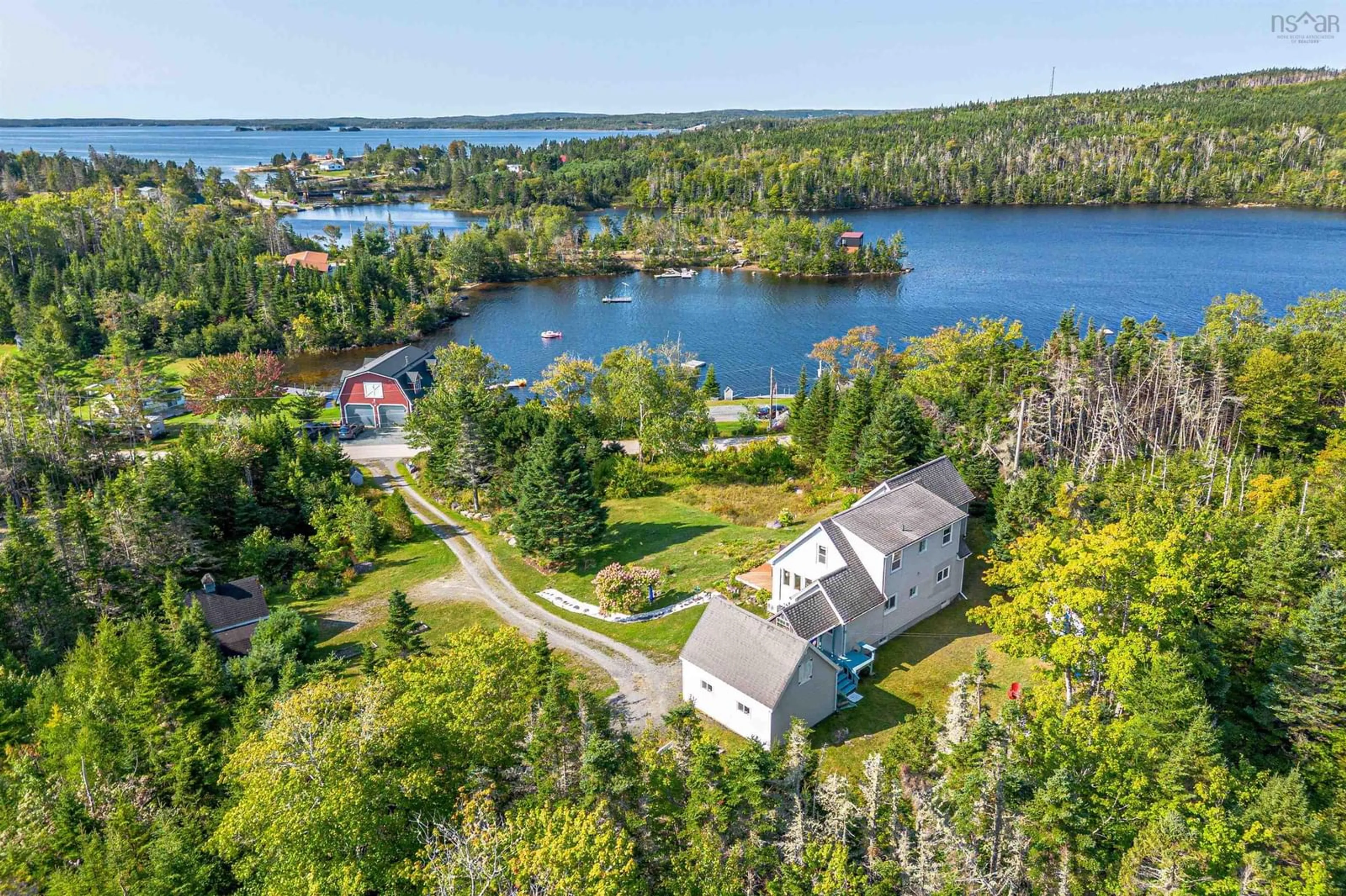 A pic from outside/outdoor area/front of a property/back of a property/a pic from drone, water/lake/river/ocean view for 72 Sunnyholme Rd, Oyster Pond Nova Scotia B0J 1W0