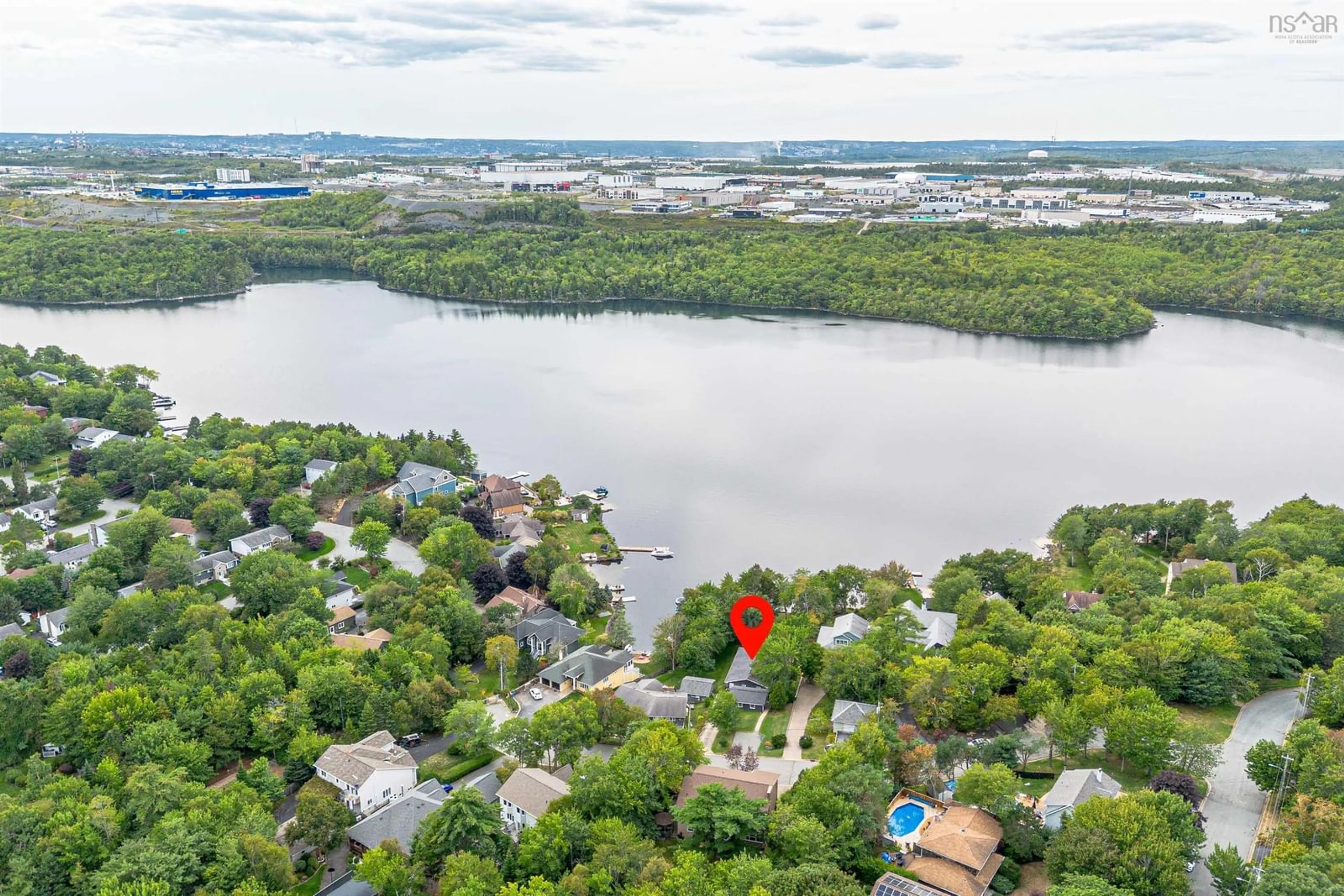A pic from outside/outdoor area/front of a property/back of a property/a pic from drone, water/lake/river/ocean view for 22 Lochburn Lane, Dartmouth Nova Scotia B2X 2T9