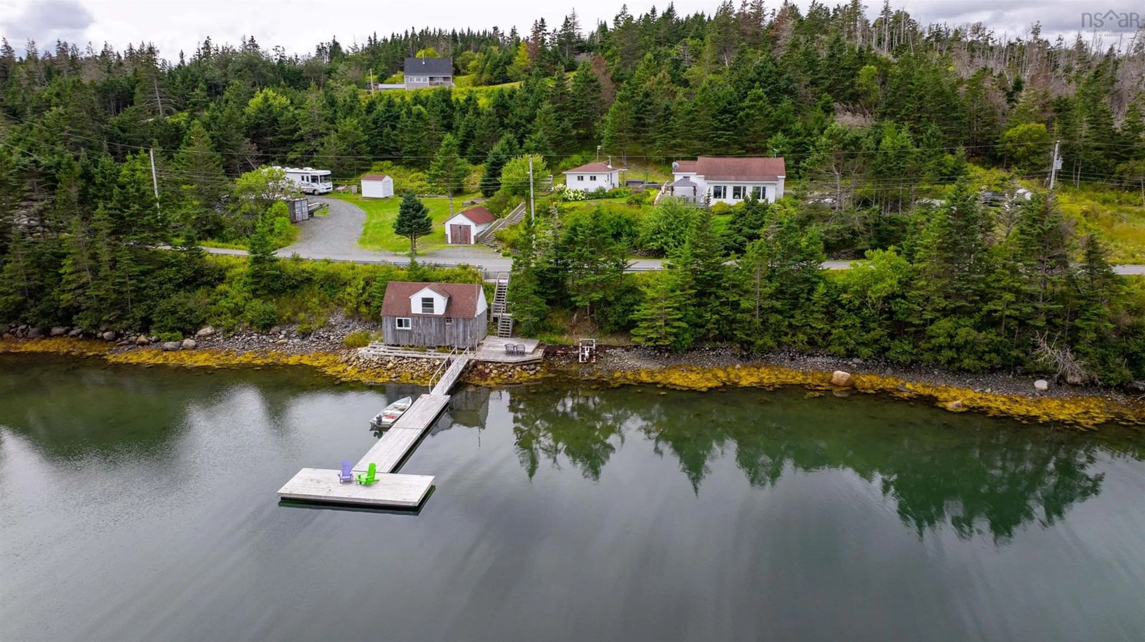 A pic from outside/outdoor area/front of a property/back of a property/a pic from drone, water/lake/river/ocean view for 466 Beaver Harbour Rd, Port Dufferin Nova Scotia B0J 2R0