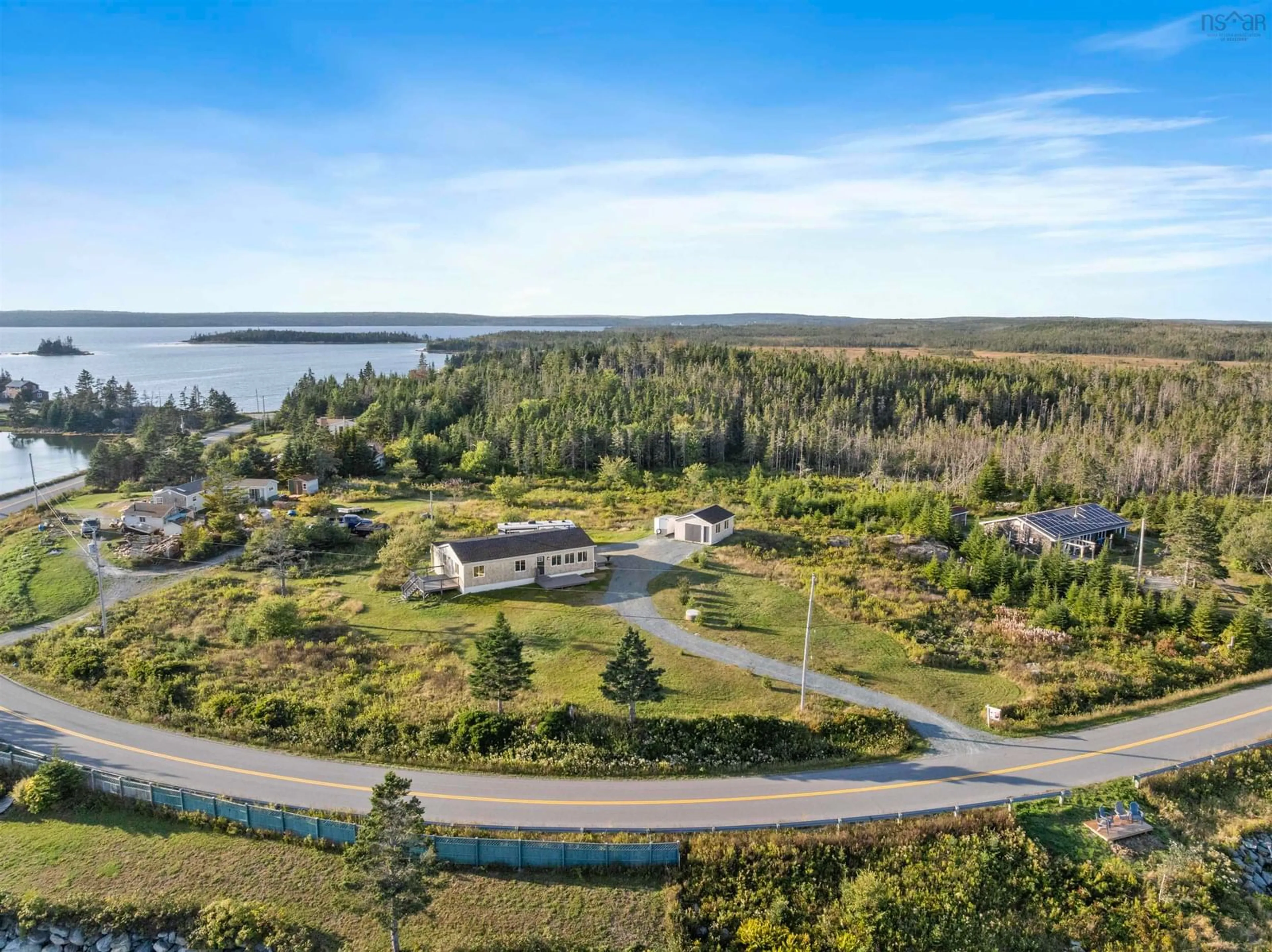 A pic from outside/outdoor area/front of a property/back of a property/a pic from drone, water/lake/river/ocean view for 1303 Passage Rd, Sheet Harbour Nova Scotia B0J 3B0