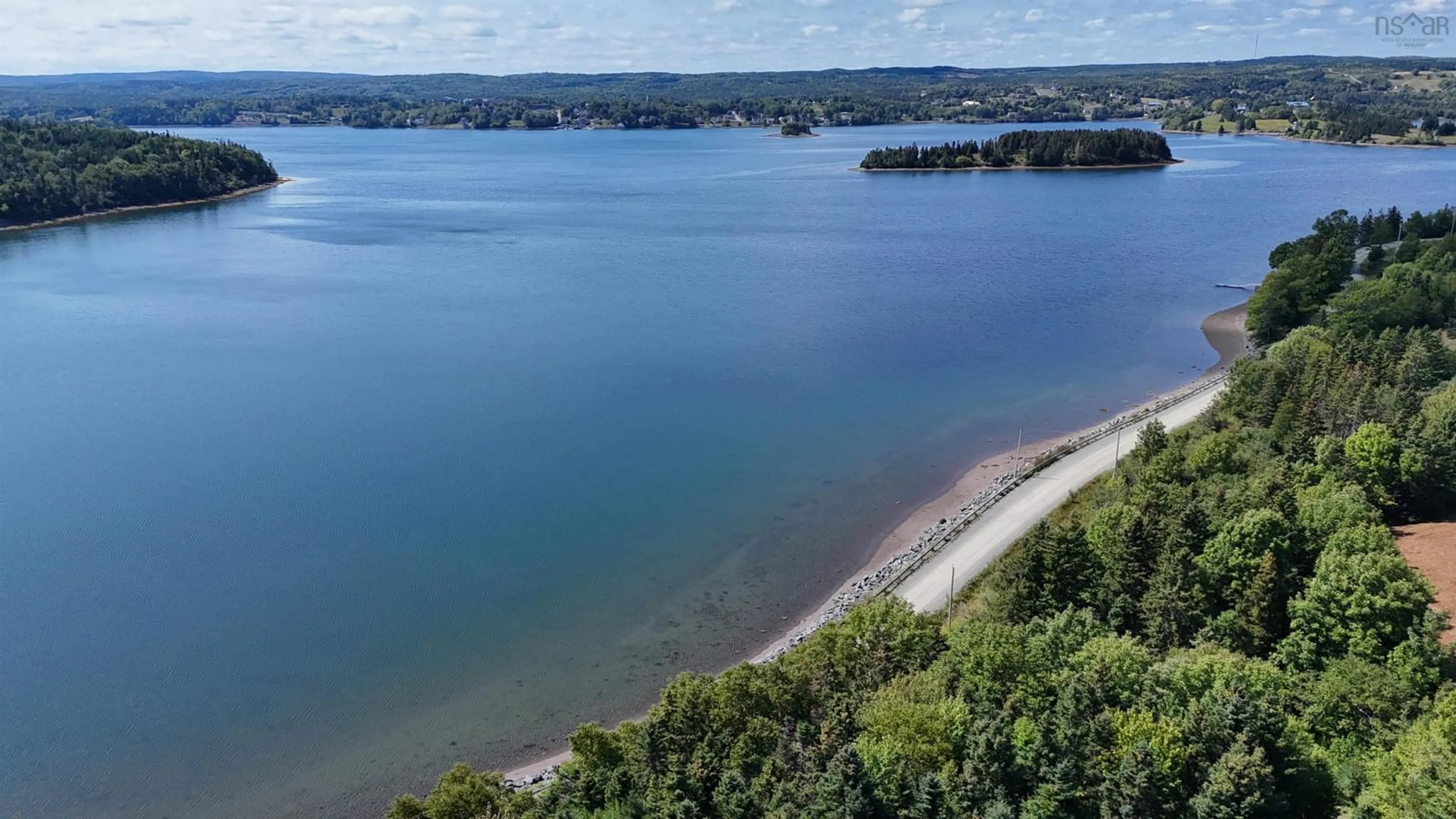 A pic from outside/outdoor area/front of a property/back of a property/a pic from drone, water/lake/river/ocean view for 200 East Side Harbour, Guysborough Nova Scotia B0H 1J0