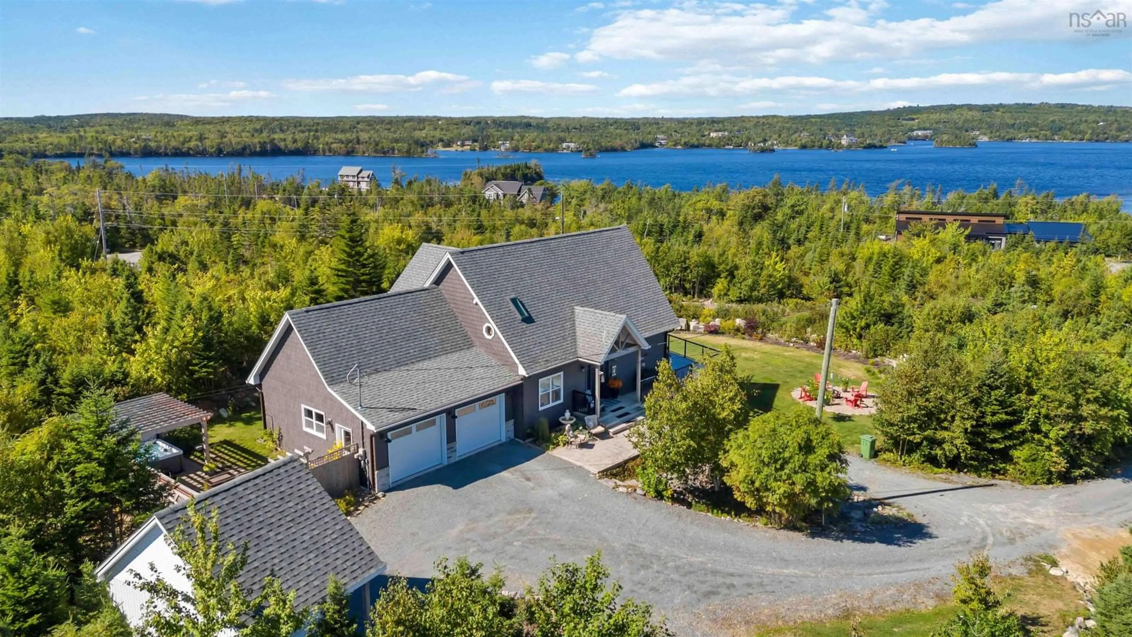 A pic from outside/outdoor area/front of a property/back of a property/a pic from drone, water/lake/river/ocean view for 46 Antler Way, West Chezzetcook Nova Scotia B0J 2L0