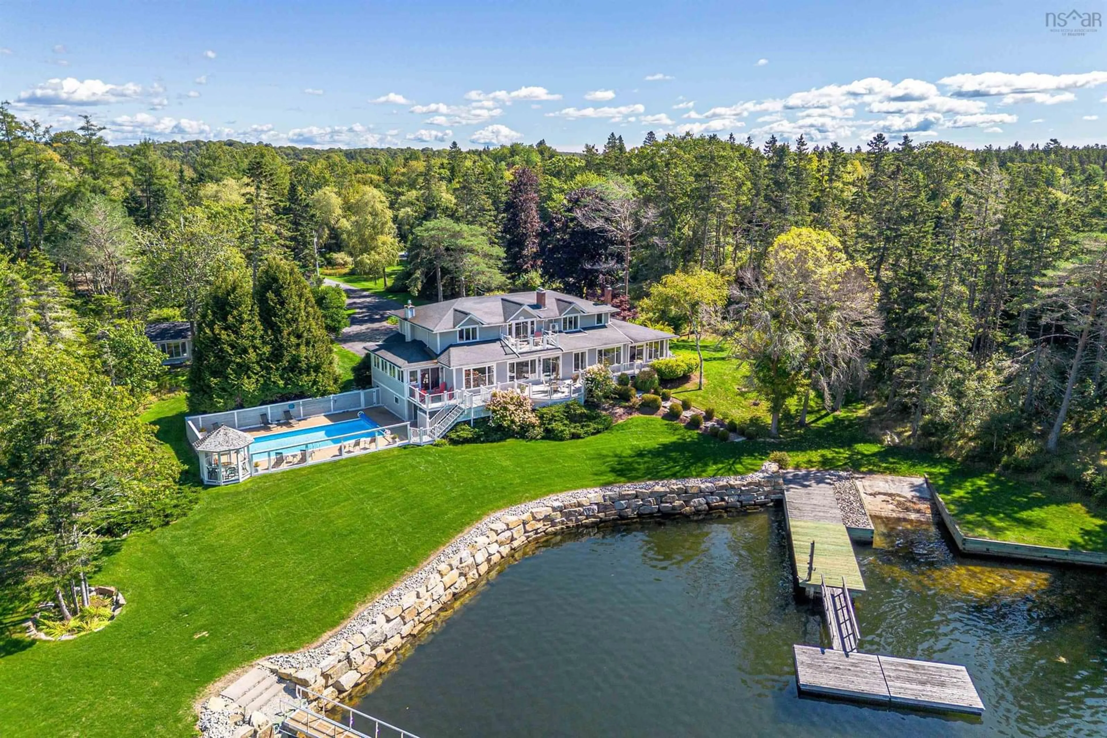 A pic from outside/outdoor area/front of a property/back of a property/a pic from drone, water/lake/river/ocean view for 35 Sunnywood Rd, Head Of St. Margarets Bay Nova Scotia B2Y 3Y8