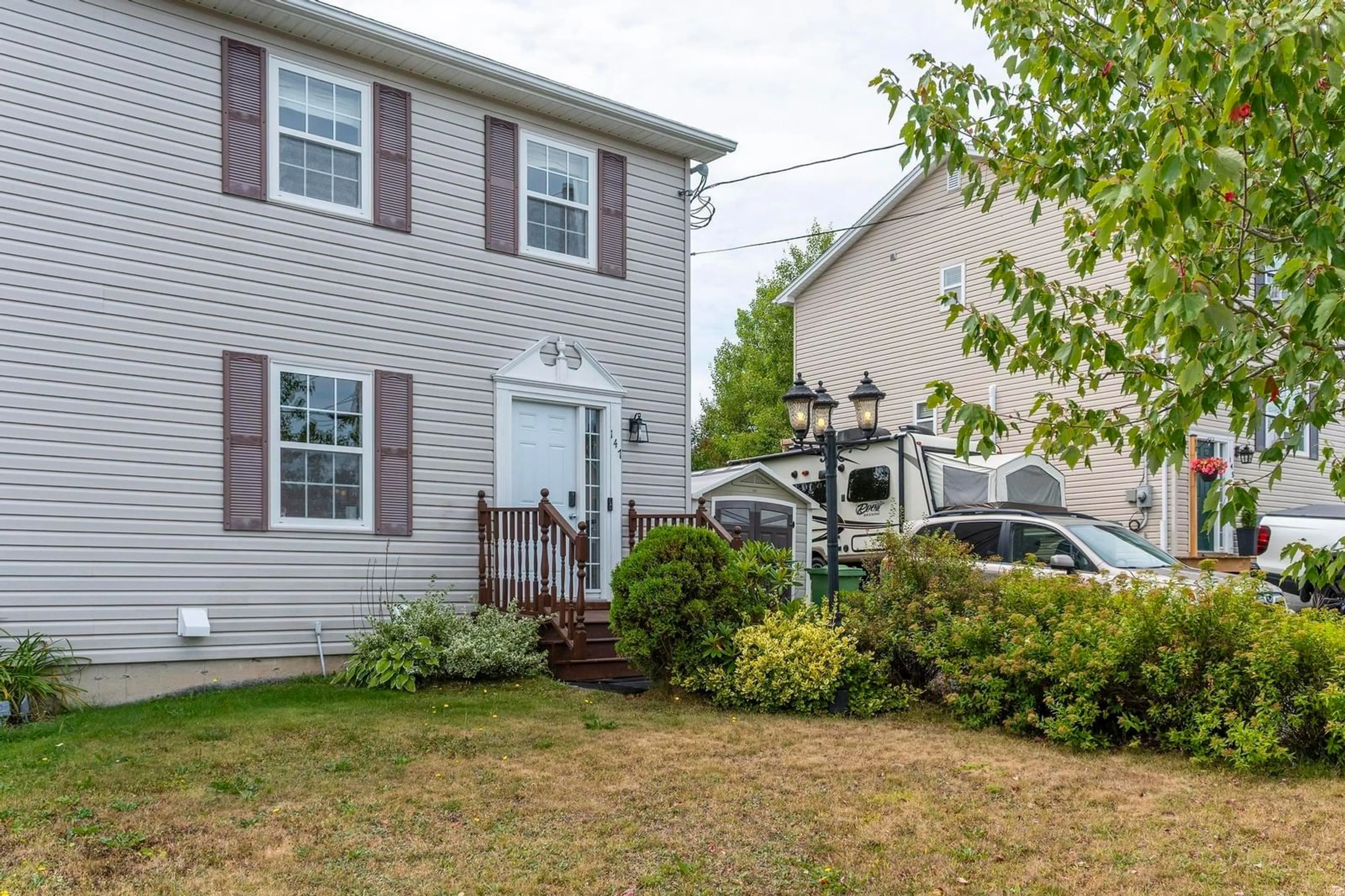 Home with vinyl exterior material, street for 147 Governors Lake Dr, Timberlea Nova Scotia B3T 1A4