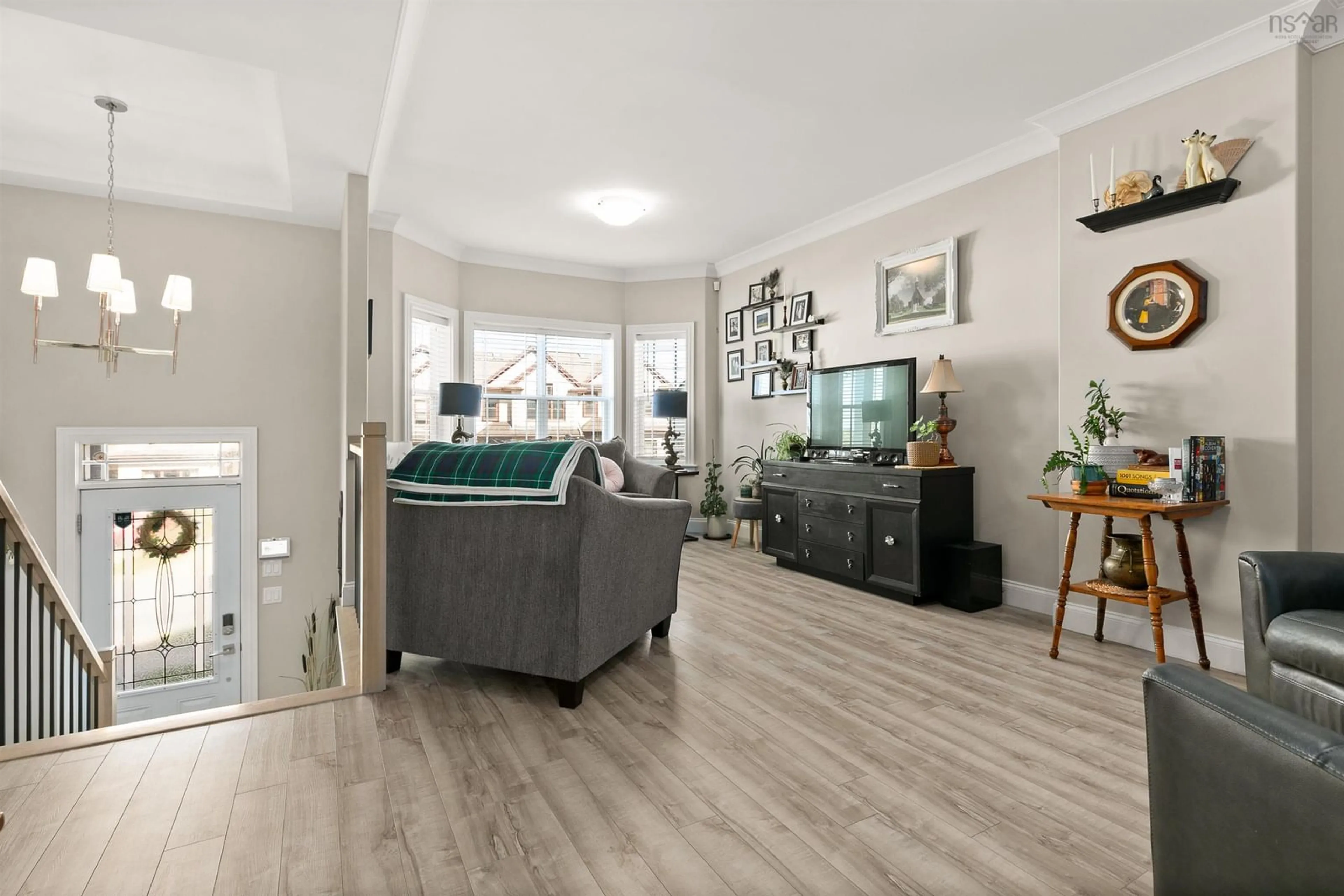 Living room with furniture, wood/laminate floor for 146 Maple Grove Ave, Timberlea Nova Scotia B3T 0T6