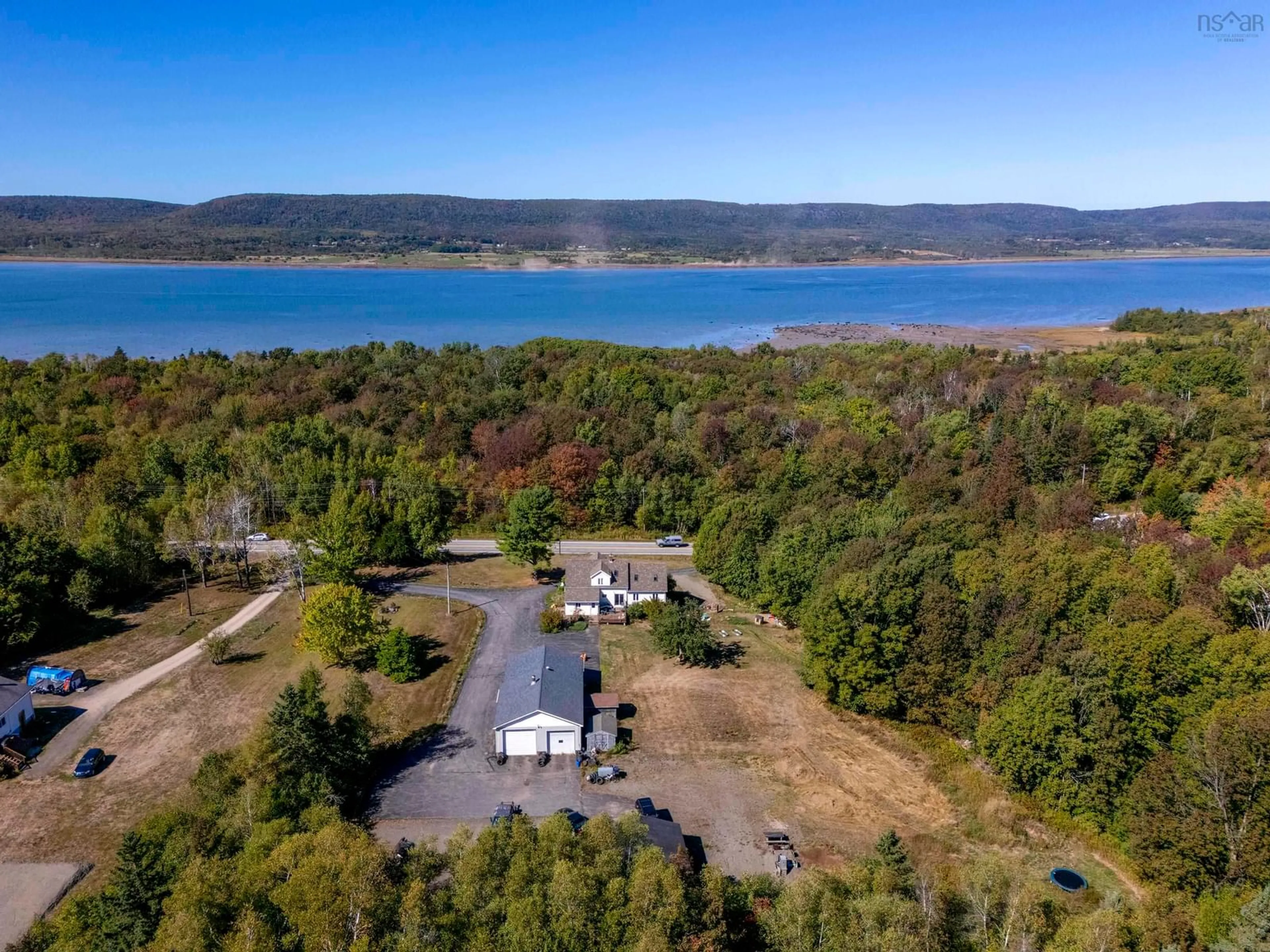 A pic from outside/outdoor area/front of a property/back of a property/a pic from drone, water/lake/river/ocean view for 2850 1 Hwy #2854 &, Upper Clements Nova Scotia B0S 1A0