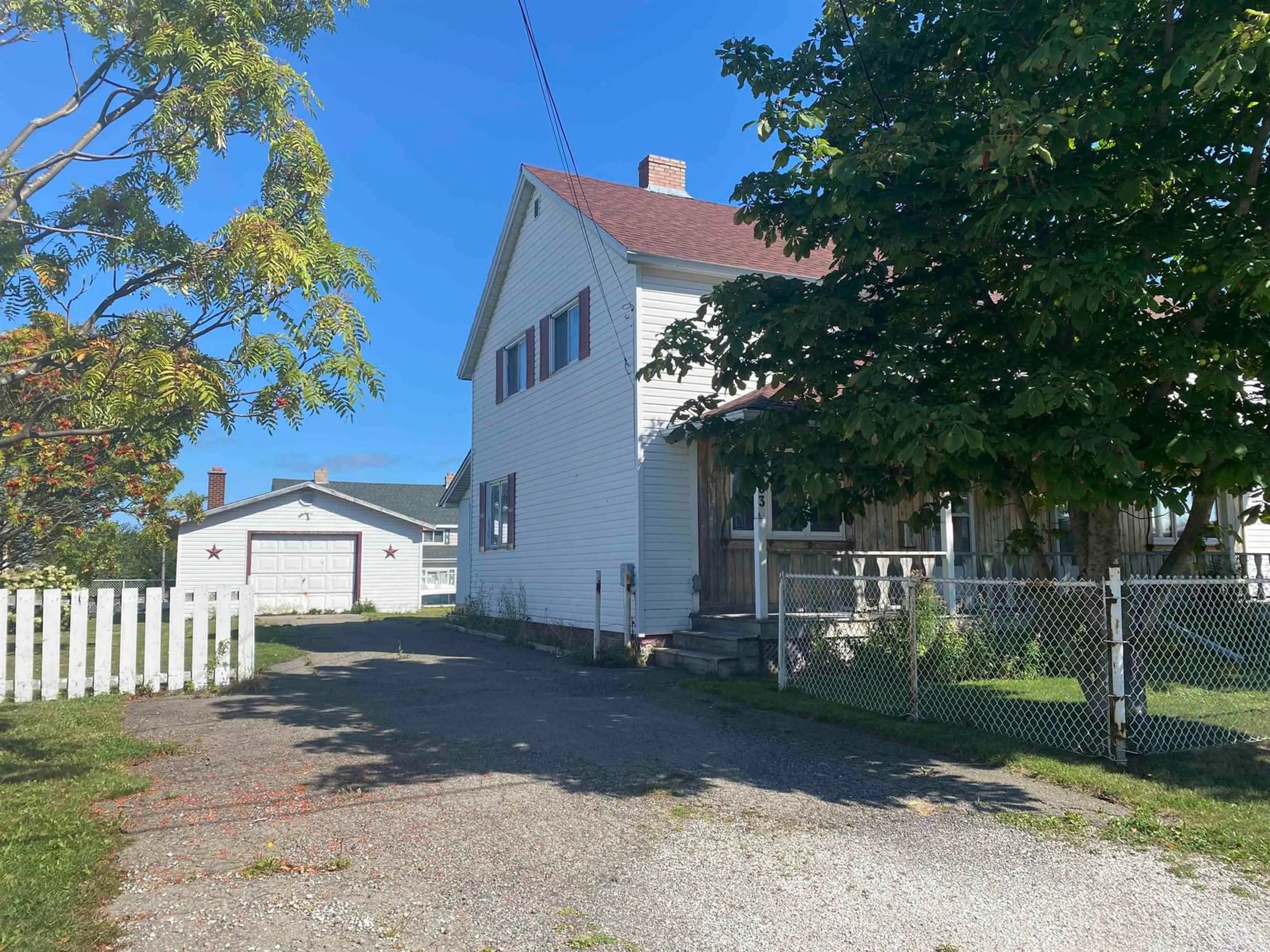 A pic from outside/outdoor area/front of a property/back of a property/a pic from drone, street for 3483 Wood Ave, New Waterford Nova Scotia B1H 1V4