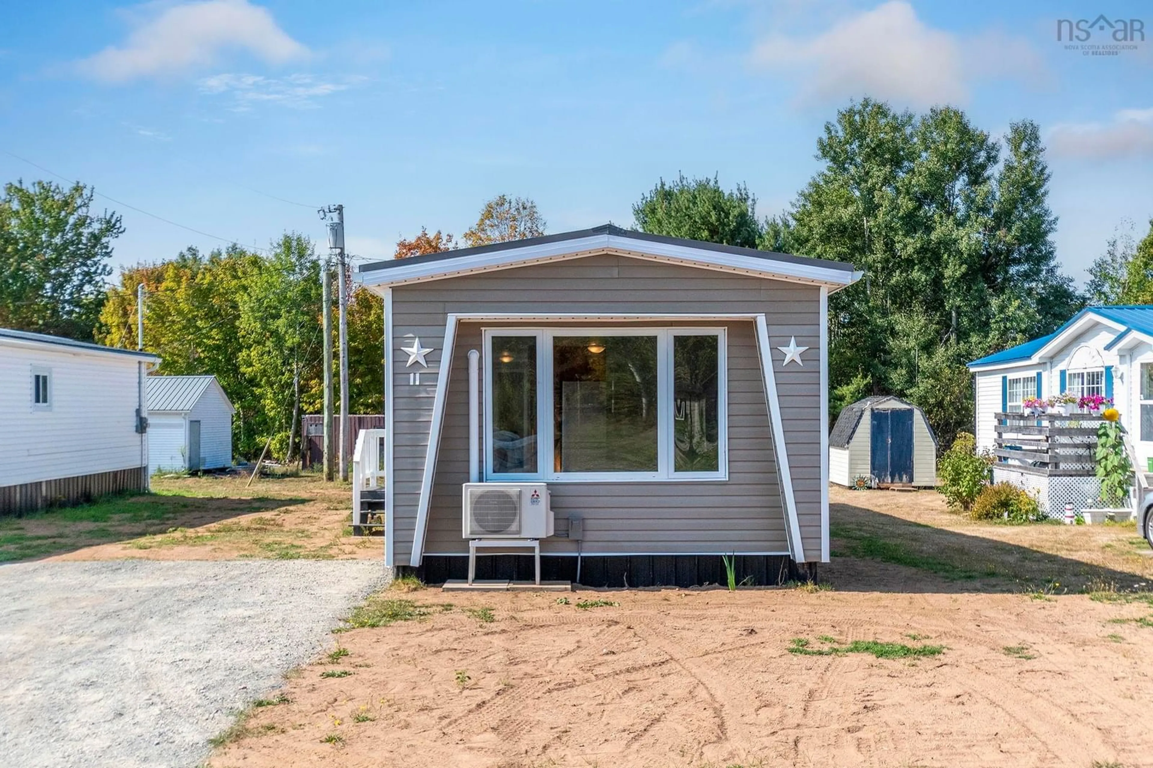 Home with vinyl exterior material, street for 11 Beattie Drive, Windermere Nova Scotia B0P 1E0
