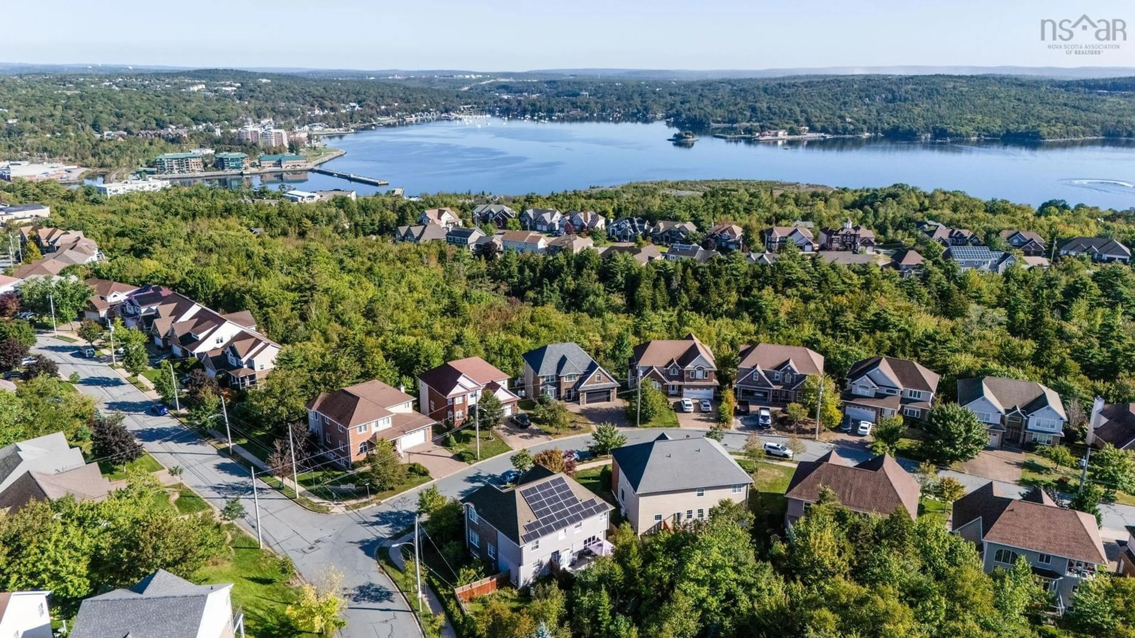 A pic from outside/outdoor area/front of a property/back of a property/a pic from drone, water/lake/river/ocean view for 16 Vanier Way, Halifax Nova Scotia B4A 0A4