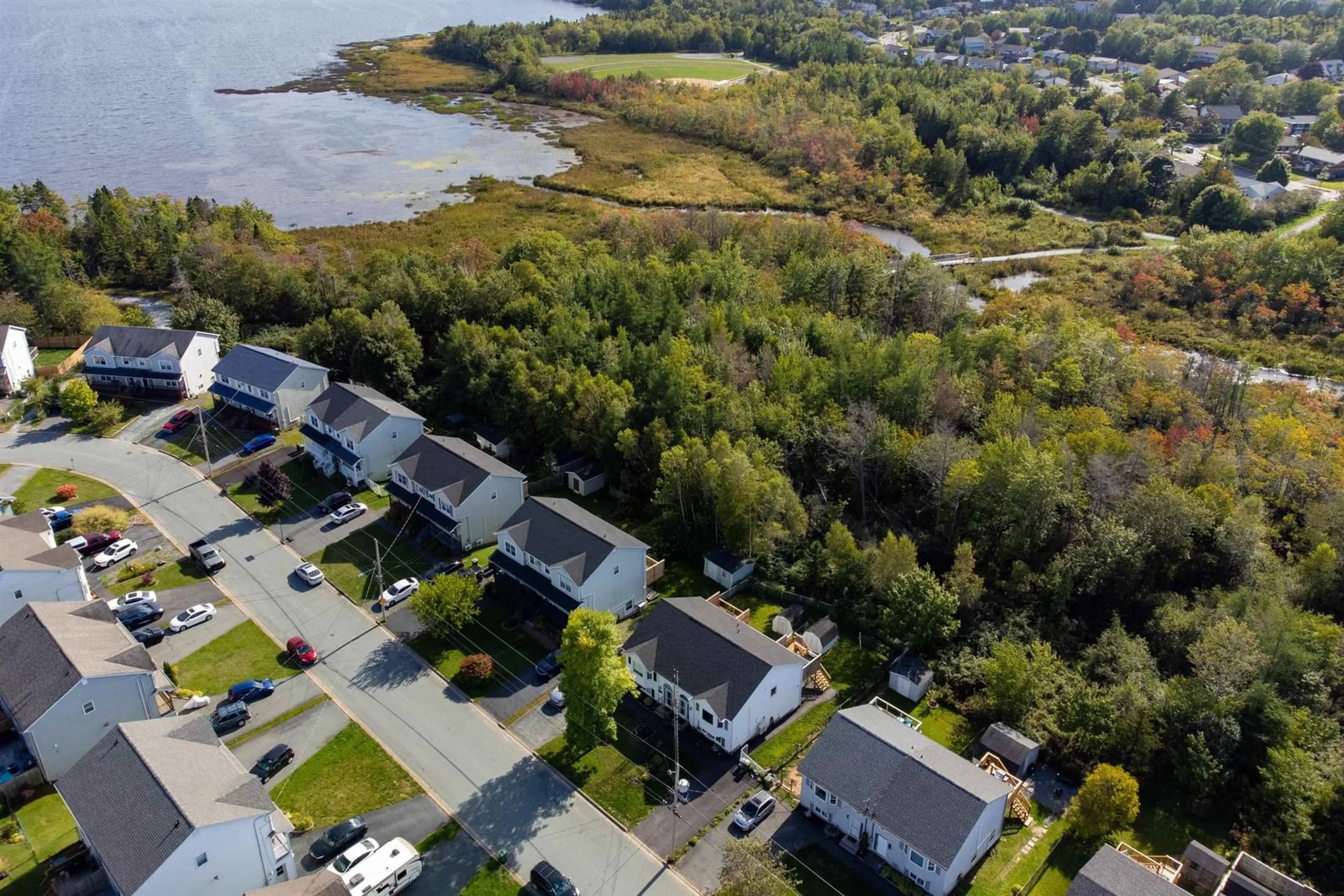 A pic from outside/outdoor area/front of a property/back of a property/a pic from drone, water/lake/river/ocean view for 73 Brookview Dr, Cole Harbour Nova Scotia B2V 2V6
