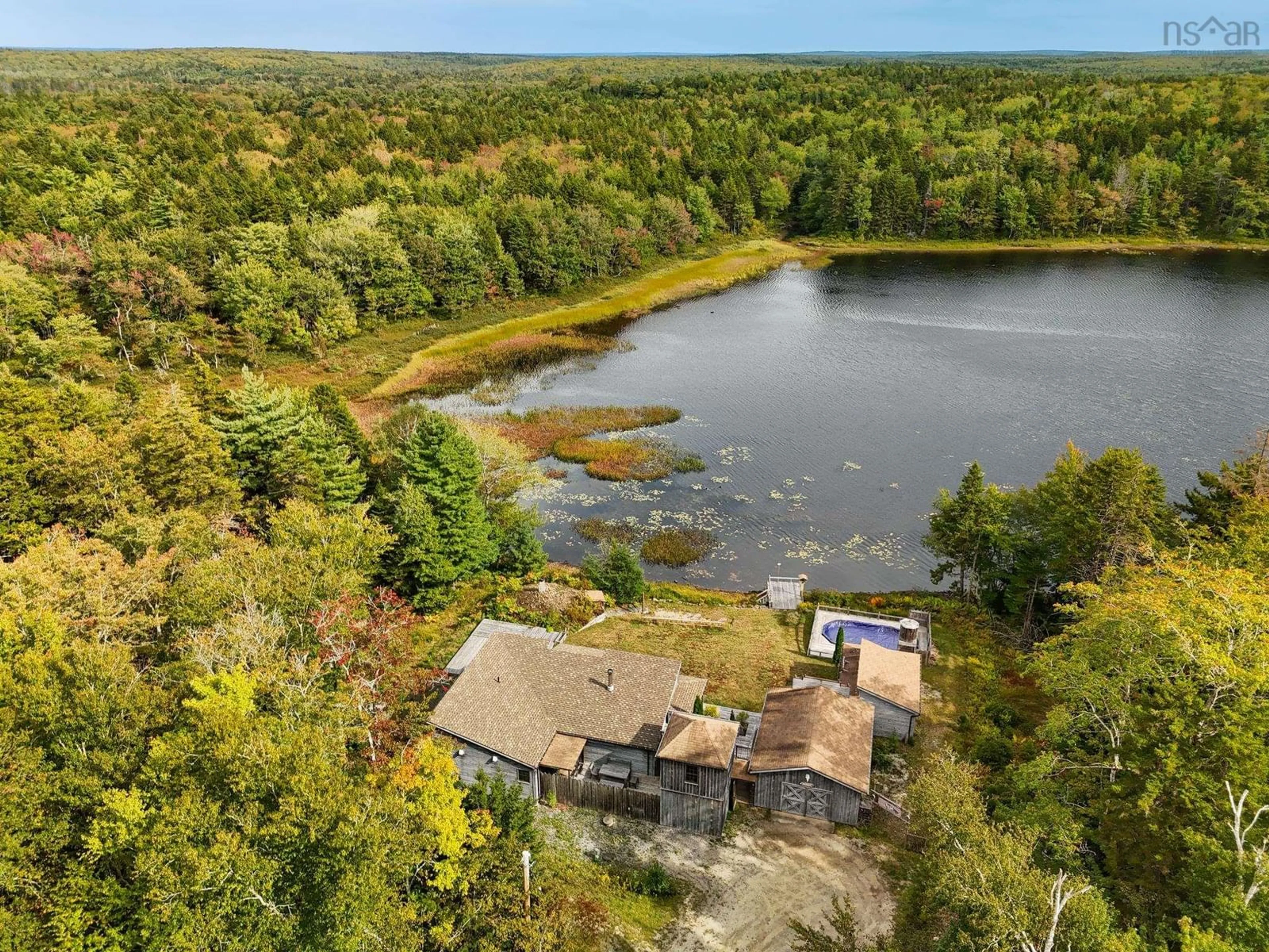A pic from outside/outdoor area/front of a property/back of a property/a pic from drone, water/lake/river/ocean view for 240 Pine Prince Dr, Briar Lake Nova Scotia B0W 2Y0