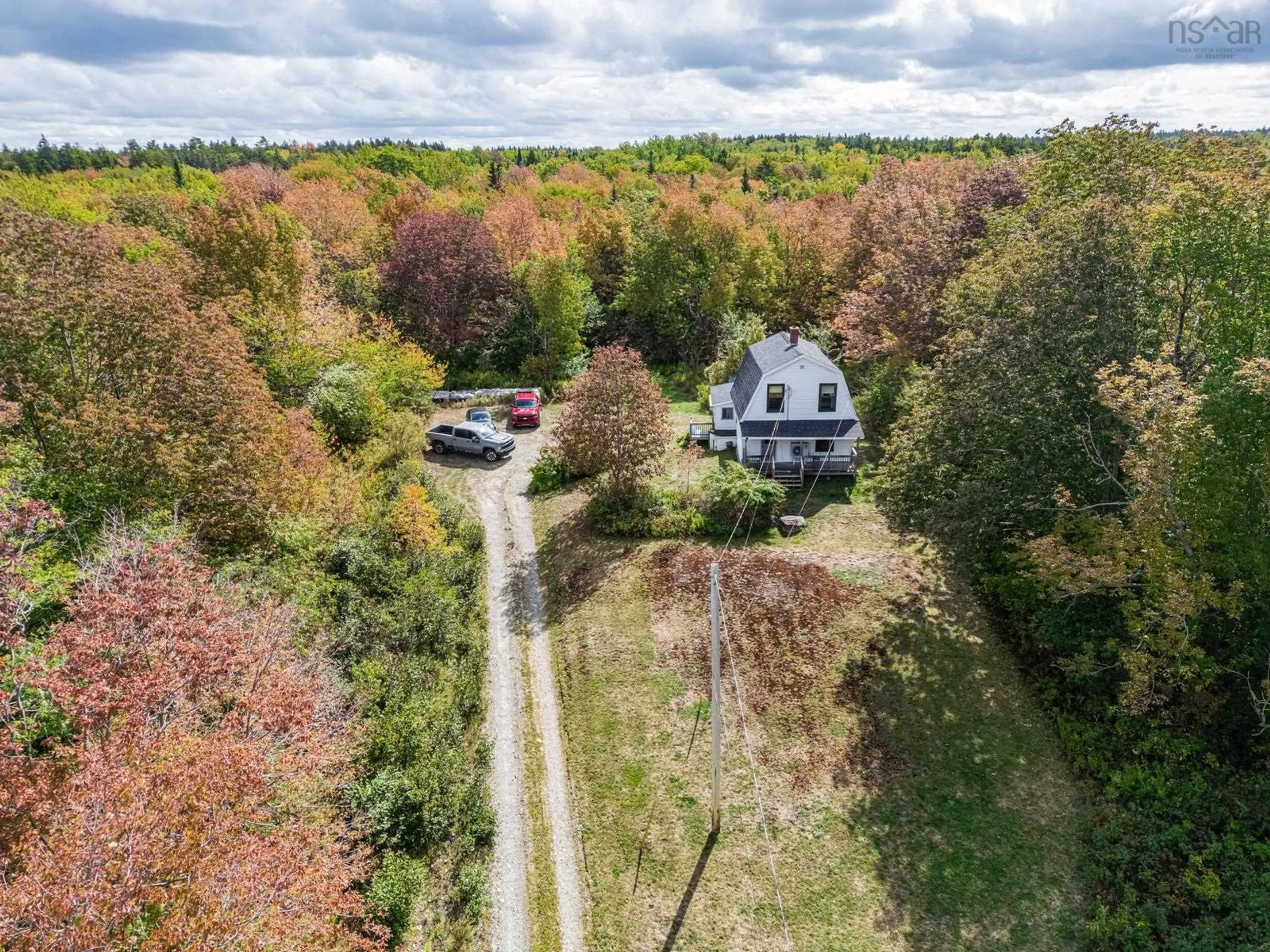 A pic from outside/outdoor area/front of a property/back of a property/a pic from drone, forest/trees view for 534 Weymouth Falls Road, Weymouth Nova Scotia B0W 3T0