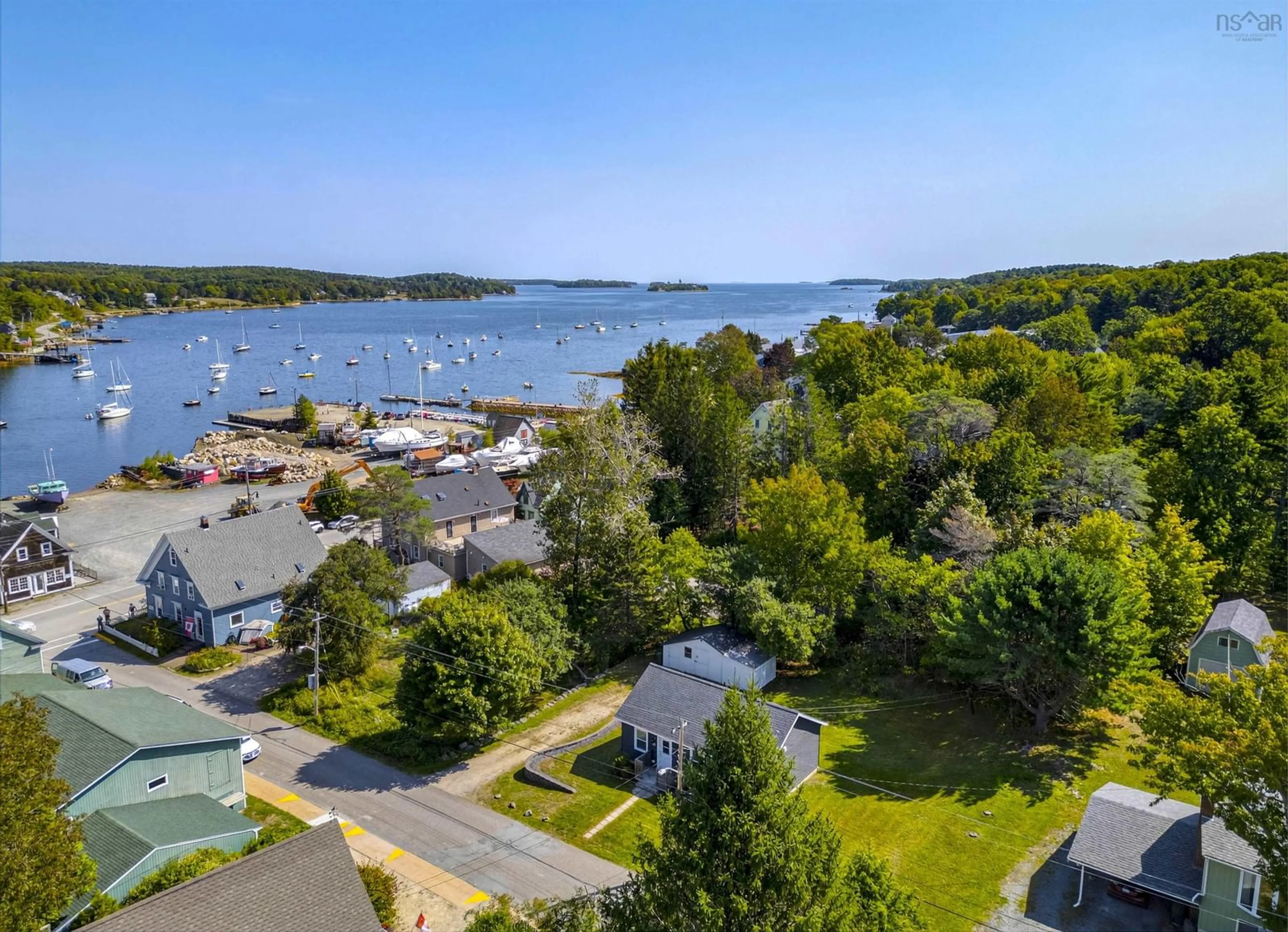 A pic from outside/outdoor area/front of a property/back of a property/a pic from drone, water/lake/river/ocean view for 15 Fairmont St, Mahone Bay Nova Scotia B0J 2E0