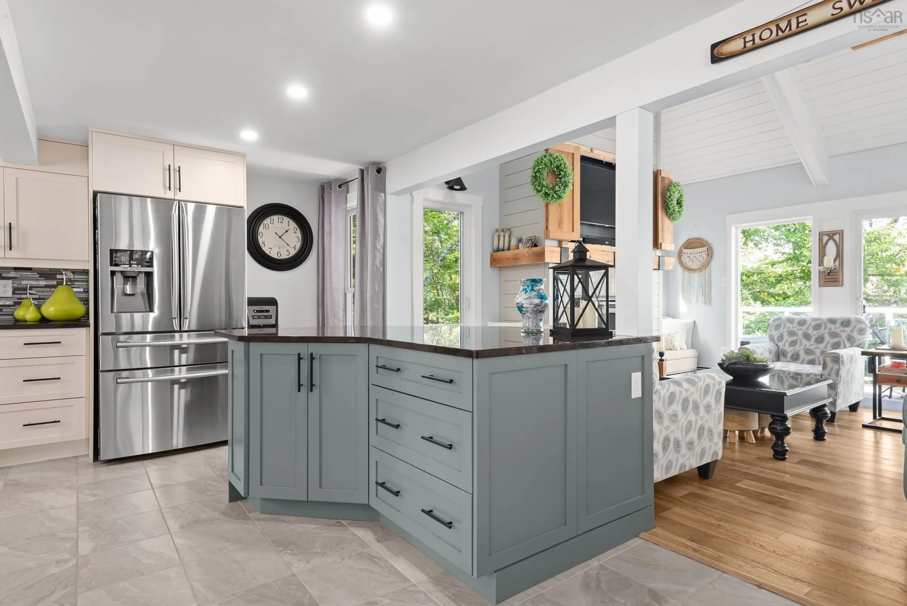 Open concept kitchen, ceramic/tile floor for 19 Sawdust Rd, Mount Uniacke Nova Scotia B0N 1Z0